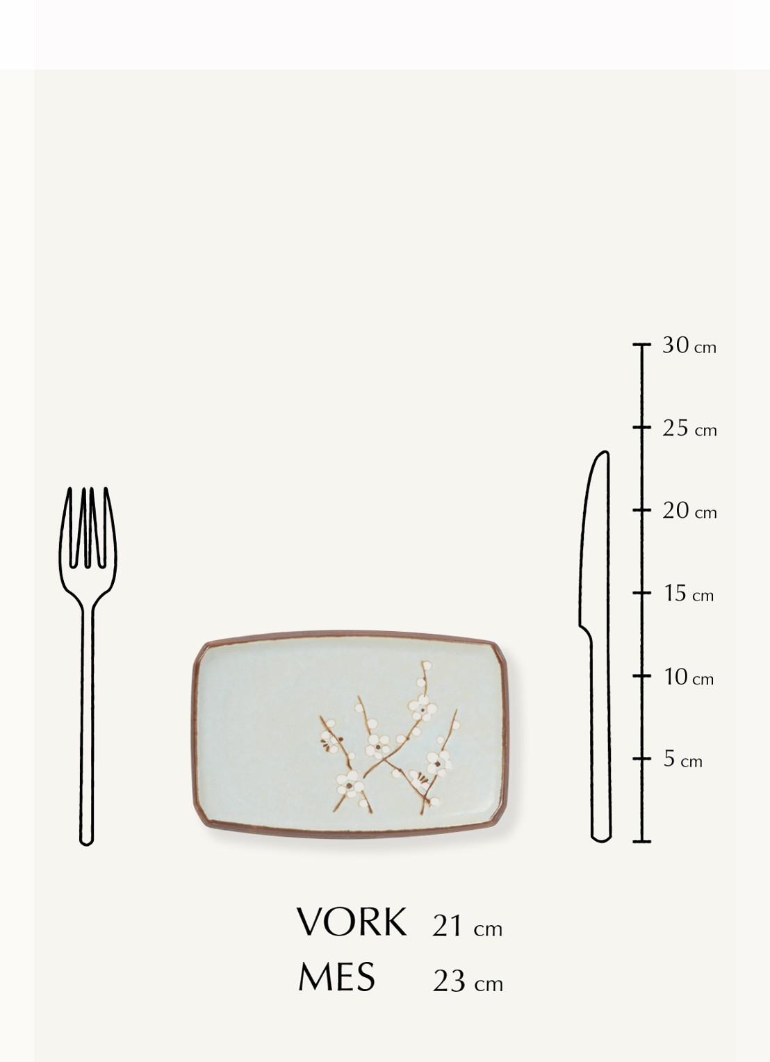 Tokyo Design Studio Soshun Blossom sushi bord 19 x 13 cm - detail 2 lichtblauw