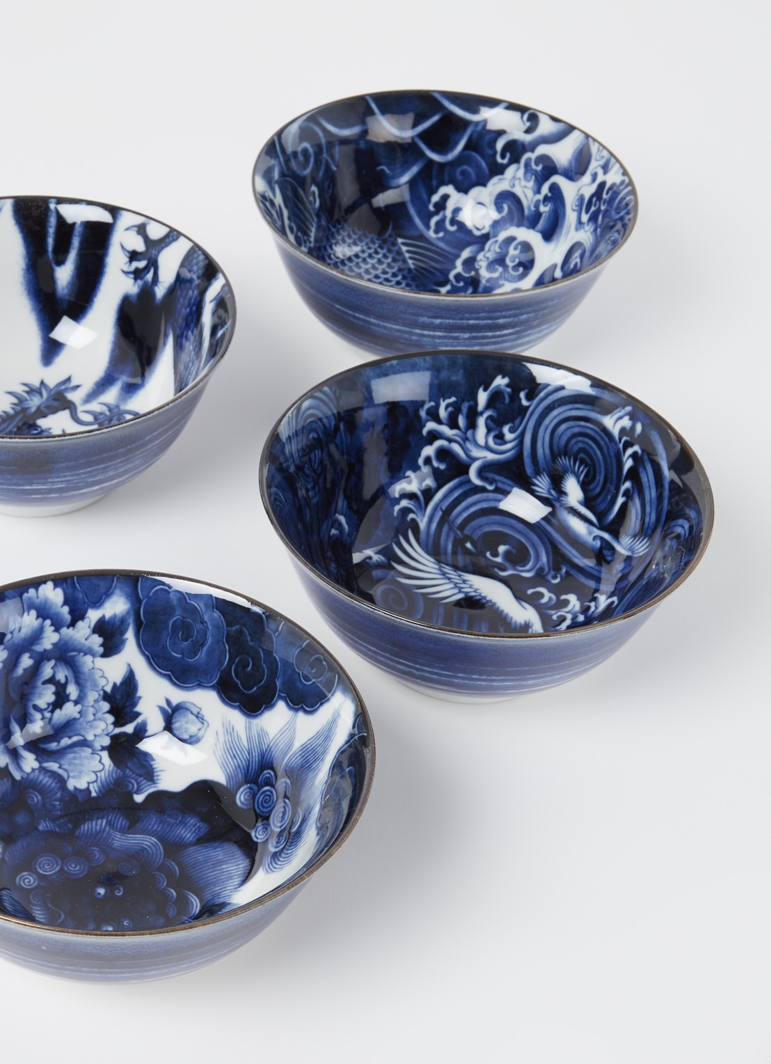 Tokyo Design Studio Tayo kom 14,8 cm set van 4 - voorkant 3 blauw