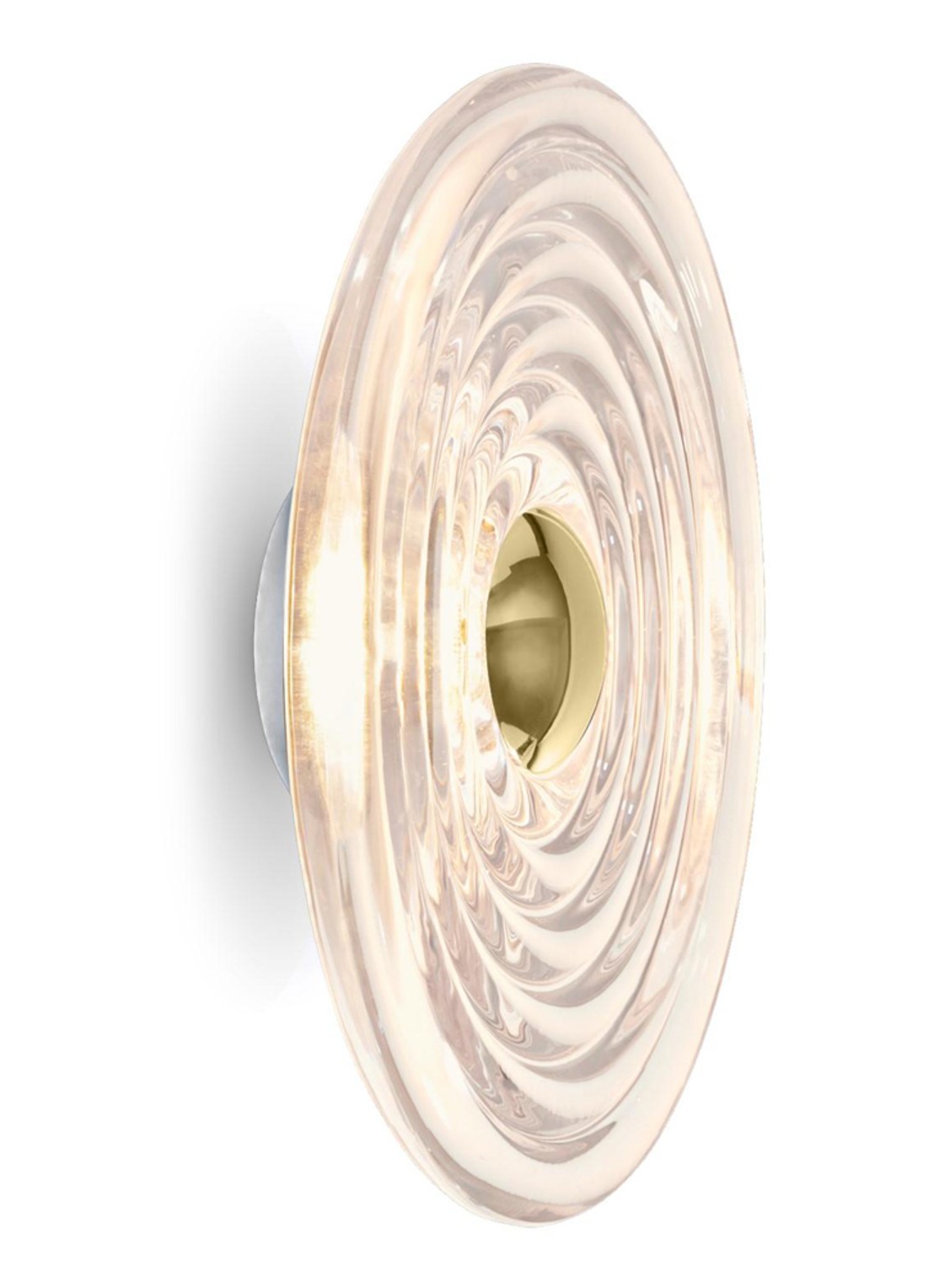 Tom Dixon Press wandlamp LED large Ø35 cm - voorkant transparant