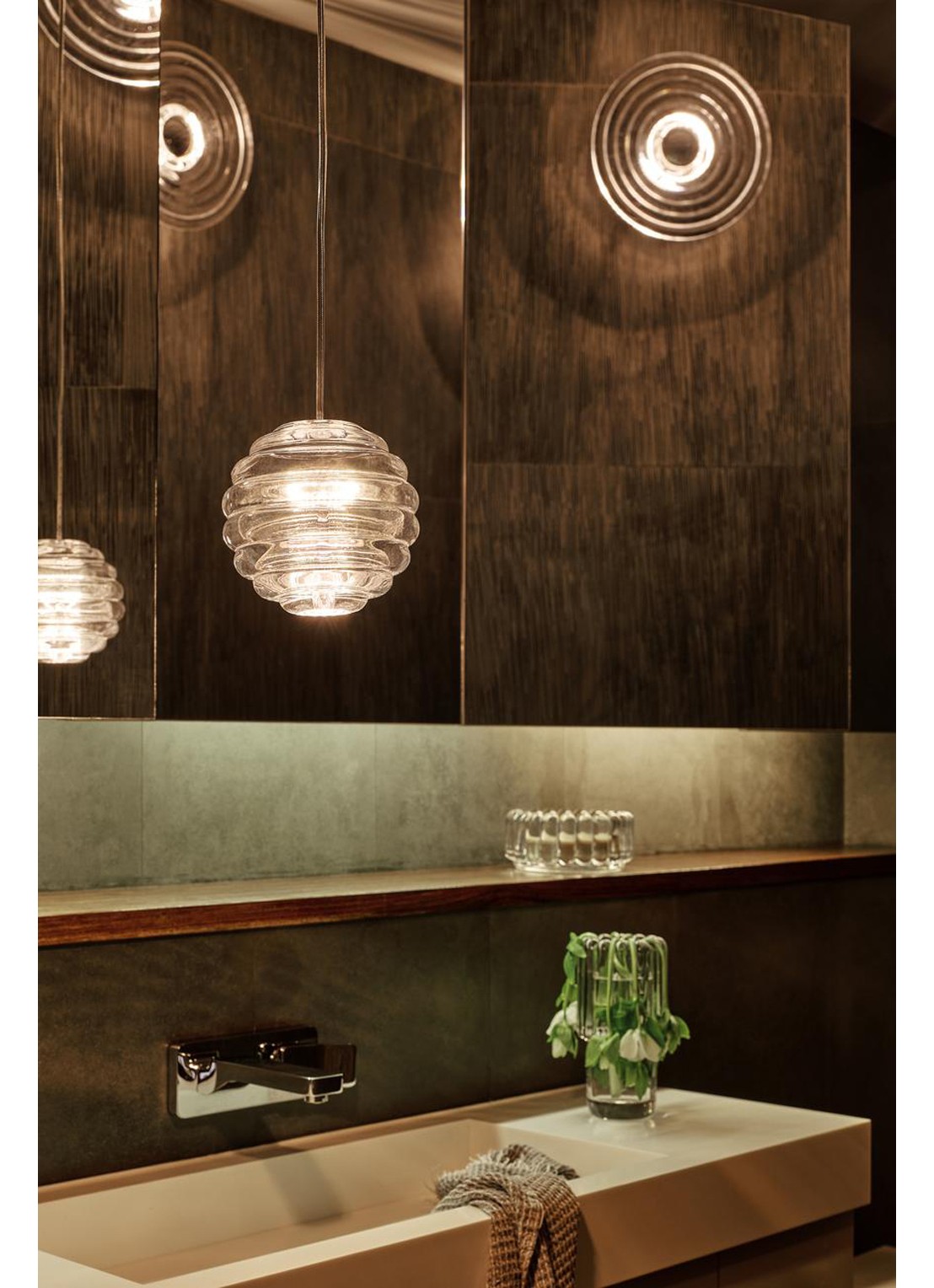 Tom Dixon Press wandlamp LED mini Ø21.5 cm - voorkant 3 transparant