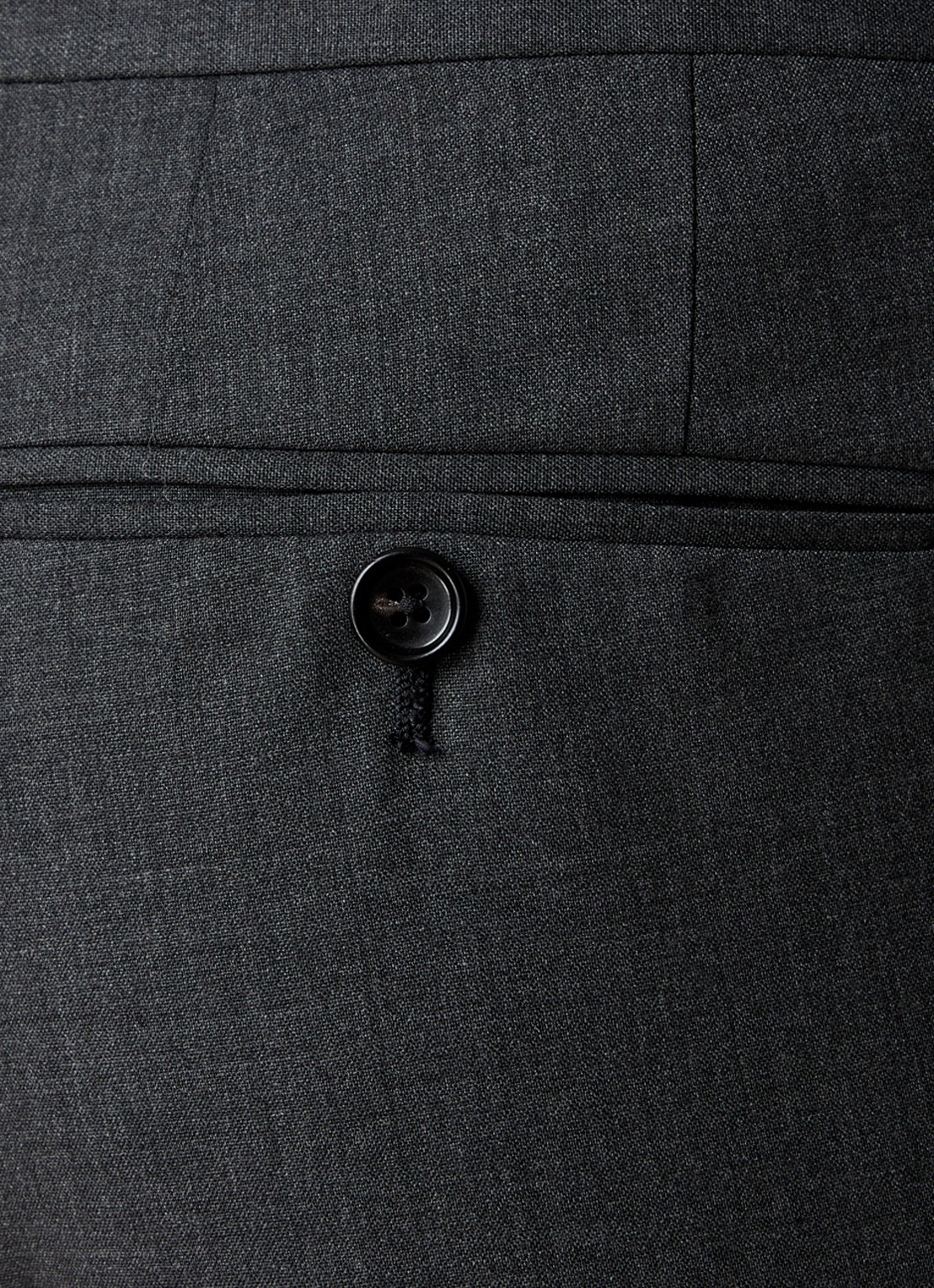 Tom Ford Atticus slim fit pantalon van wol - detail 4 donkergrijs