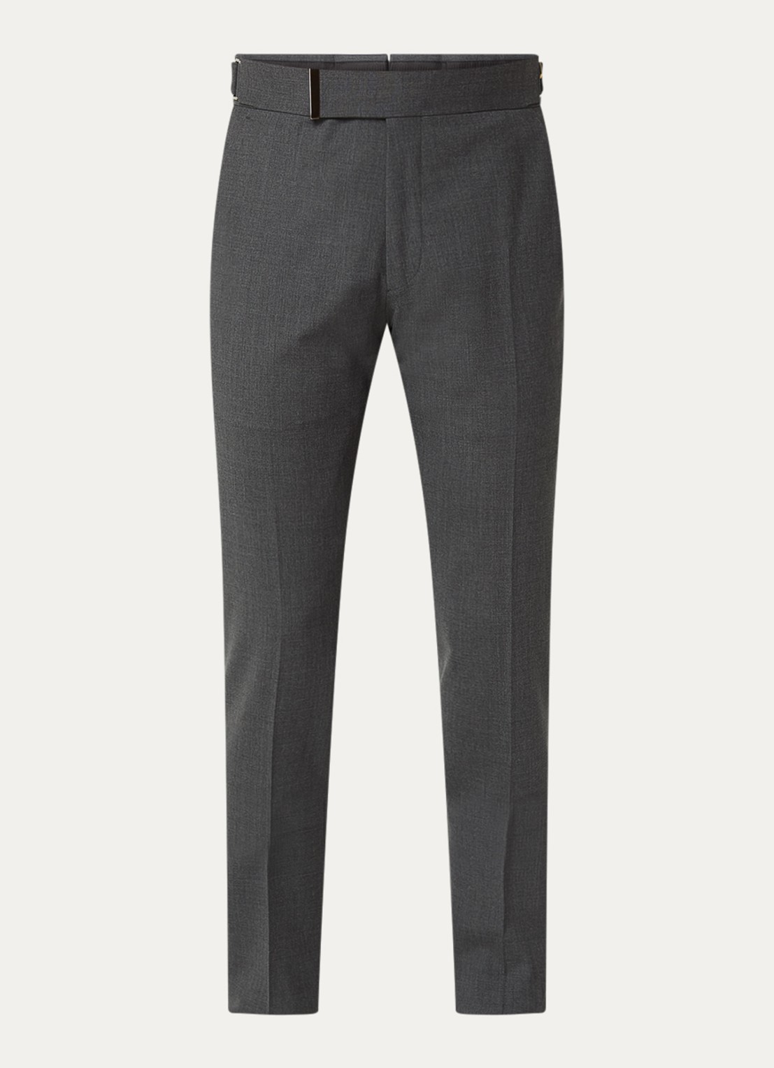 Tom Ford Atticus slim fit pantalon van wol - voorkant 5 donkergrijs