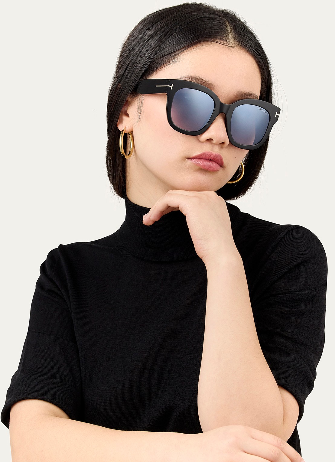 TOM FORD Beatrix-02 zonnebril FT0613 - voorkant 2 zwart