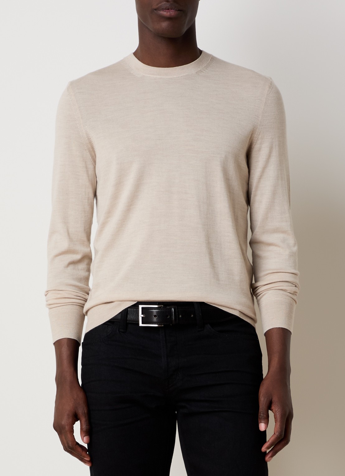 Tom Ford Fijngebreide pullover van wol  - detail beige