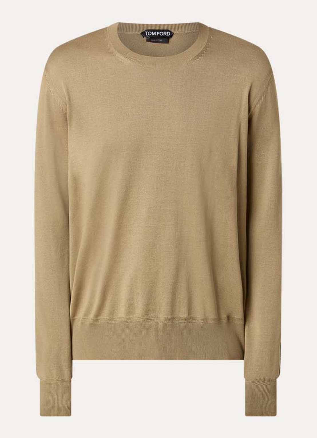 TOM FORD Fijngebreide trui met ronde hals - voorkant 4 camel