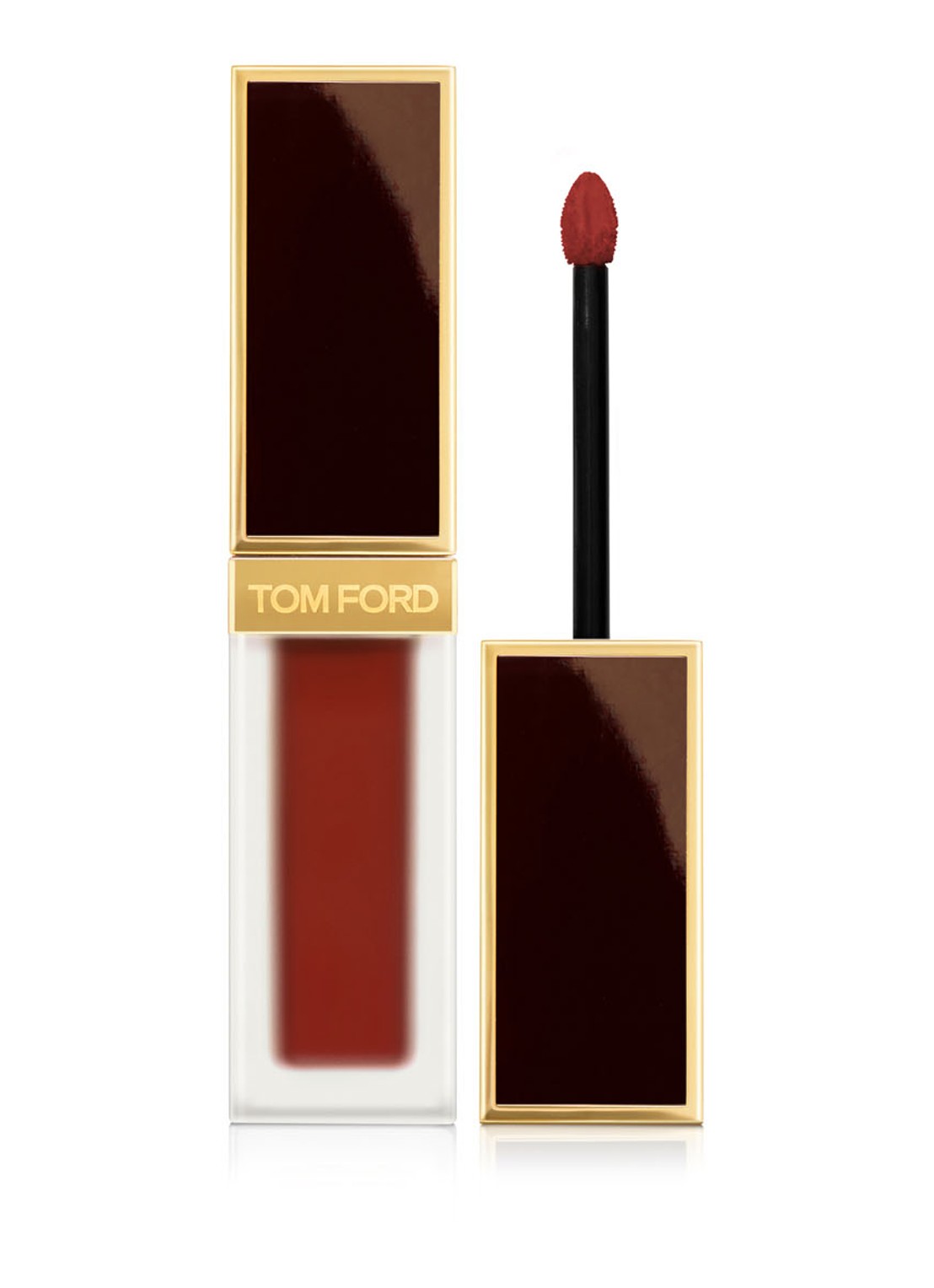 Tom Ford Liquid Lip Luxe Matte - vloeibare lipstick - voorkant 4 132 heatwave