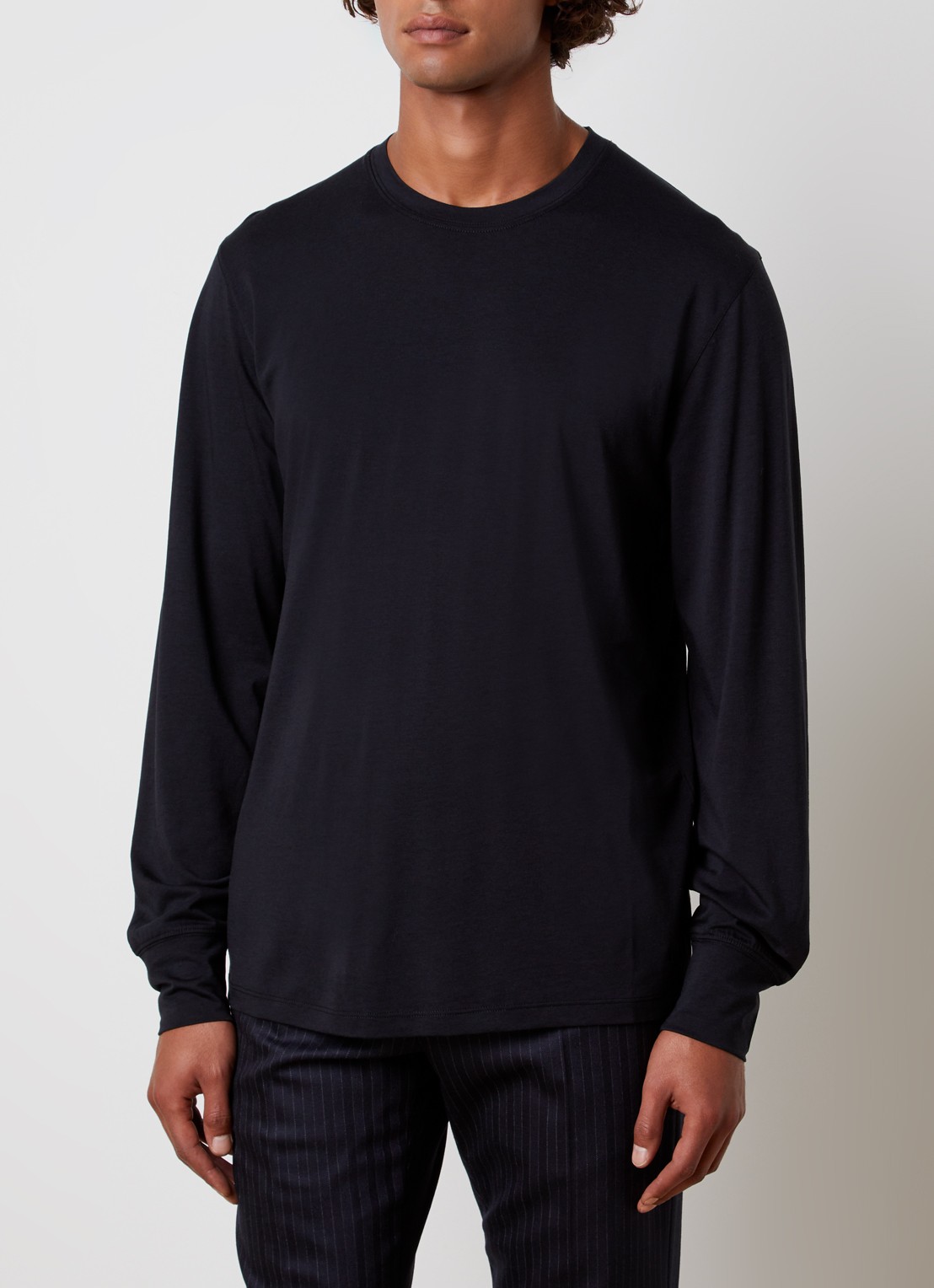 TOM FORD Longsleeve met ronde hals - detail zwart