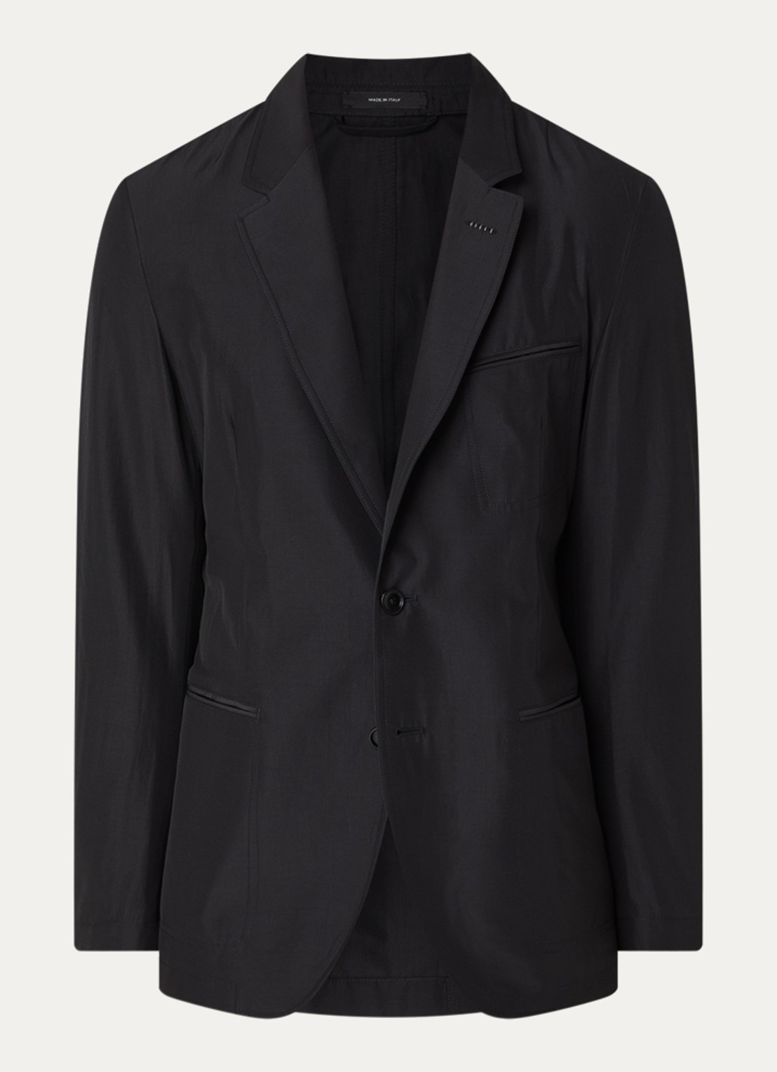 Tom Ford Parachute regular fit colbert met paspelzakken - voorkant 6 zwart