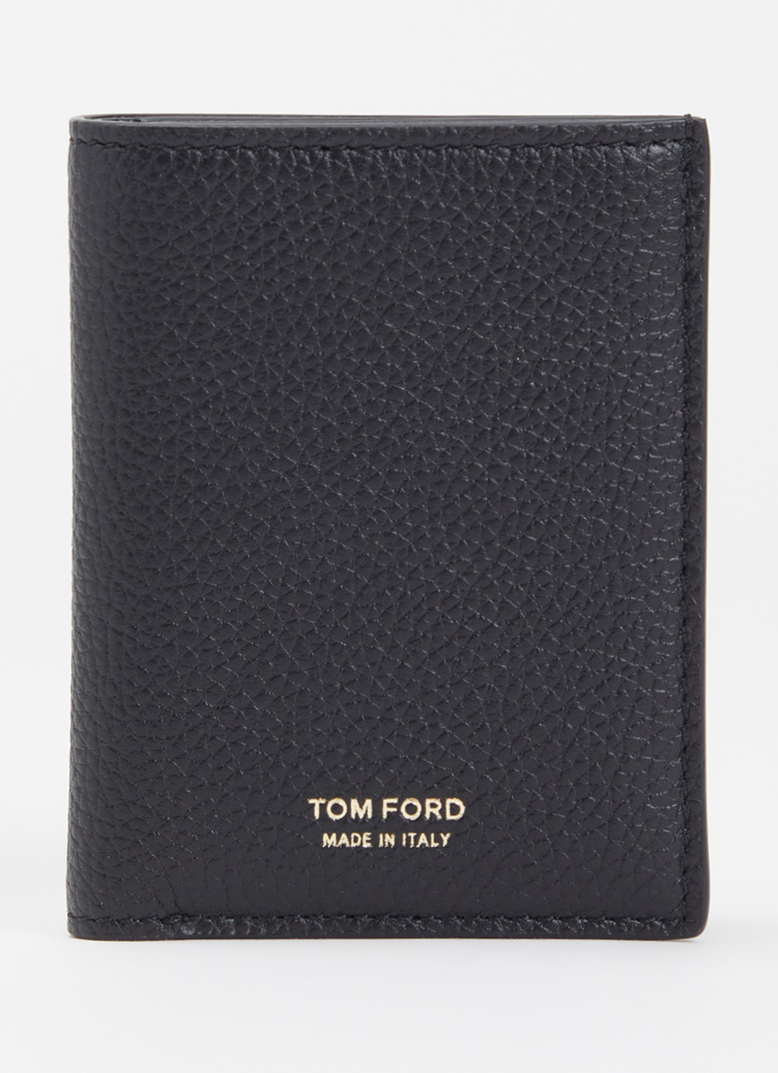 TOM FORD Portemonnee van kalfsleer met logo - voorkant 2 zwart