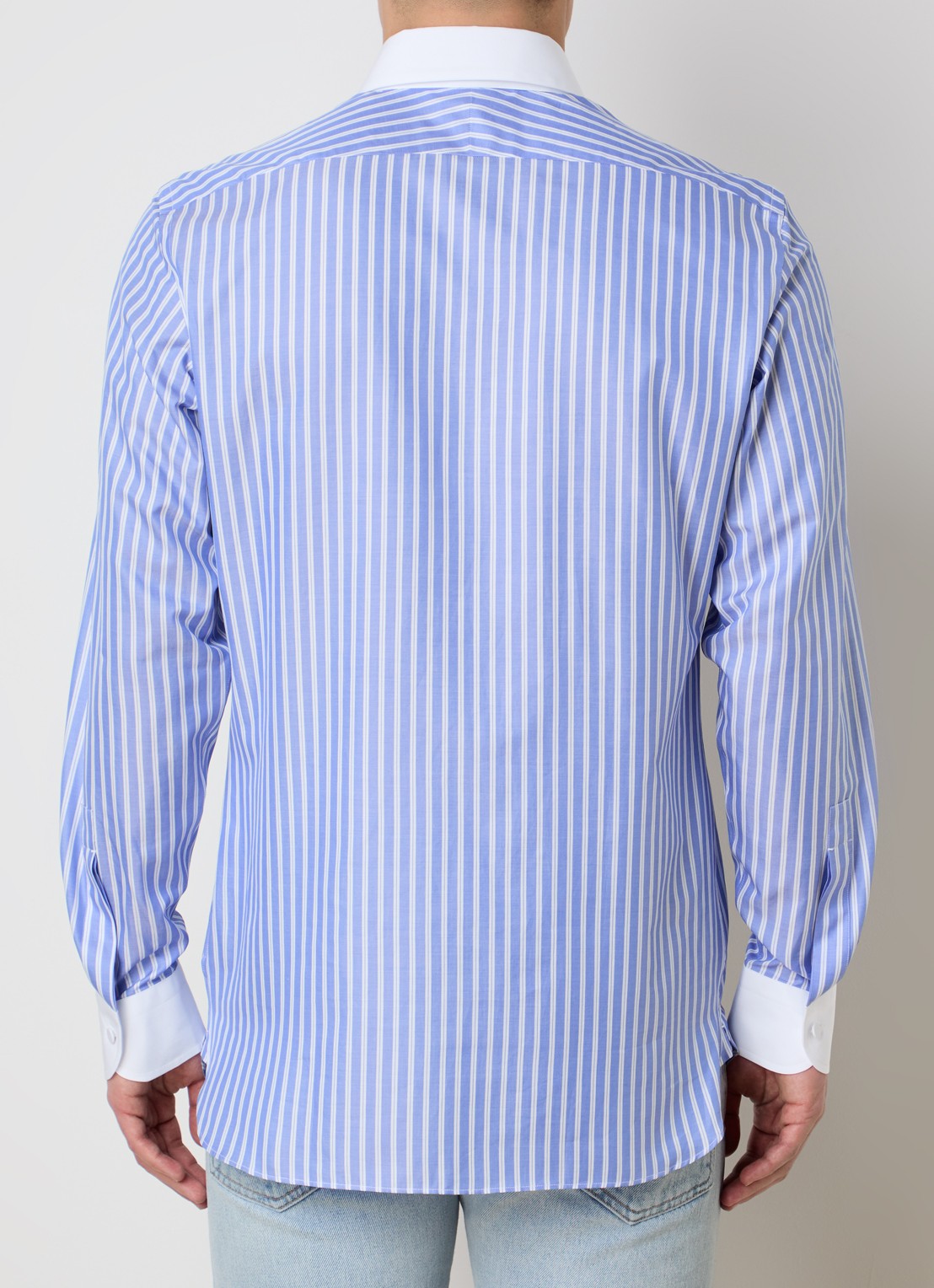Tom Ford Regular fit overhemd met streepprint - achterkant lichtblauw
