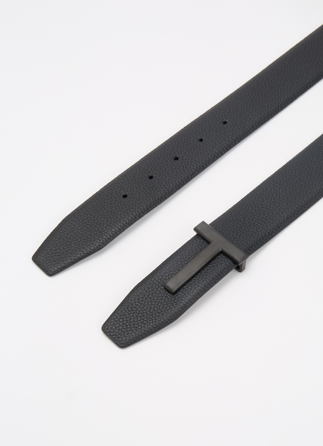 TOM FORD Reversible T riem van kalfsleer - detail zwart