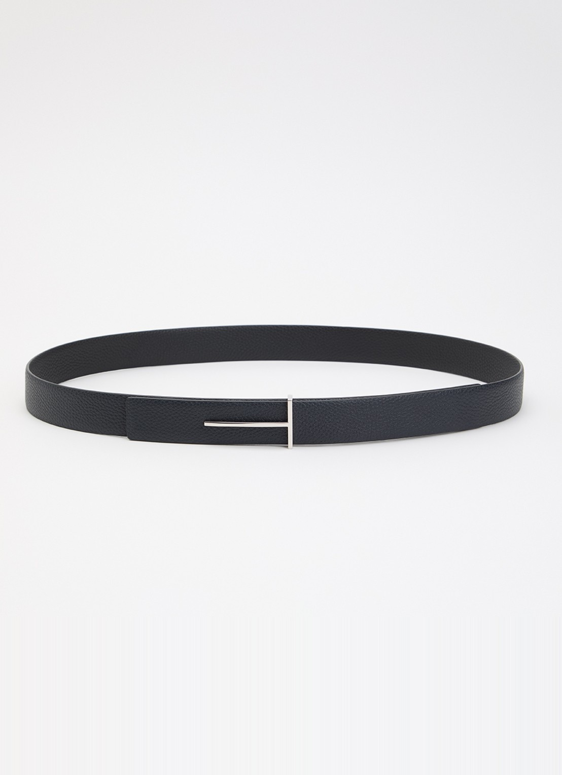 TOM FORD Riem van kalfsleer met logo - voorkant donkerblauw