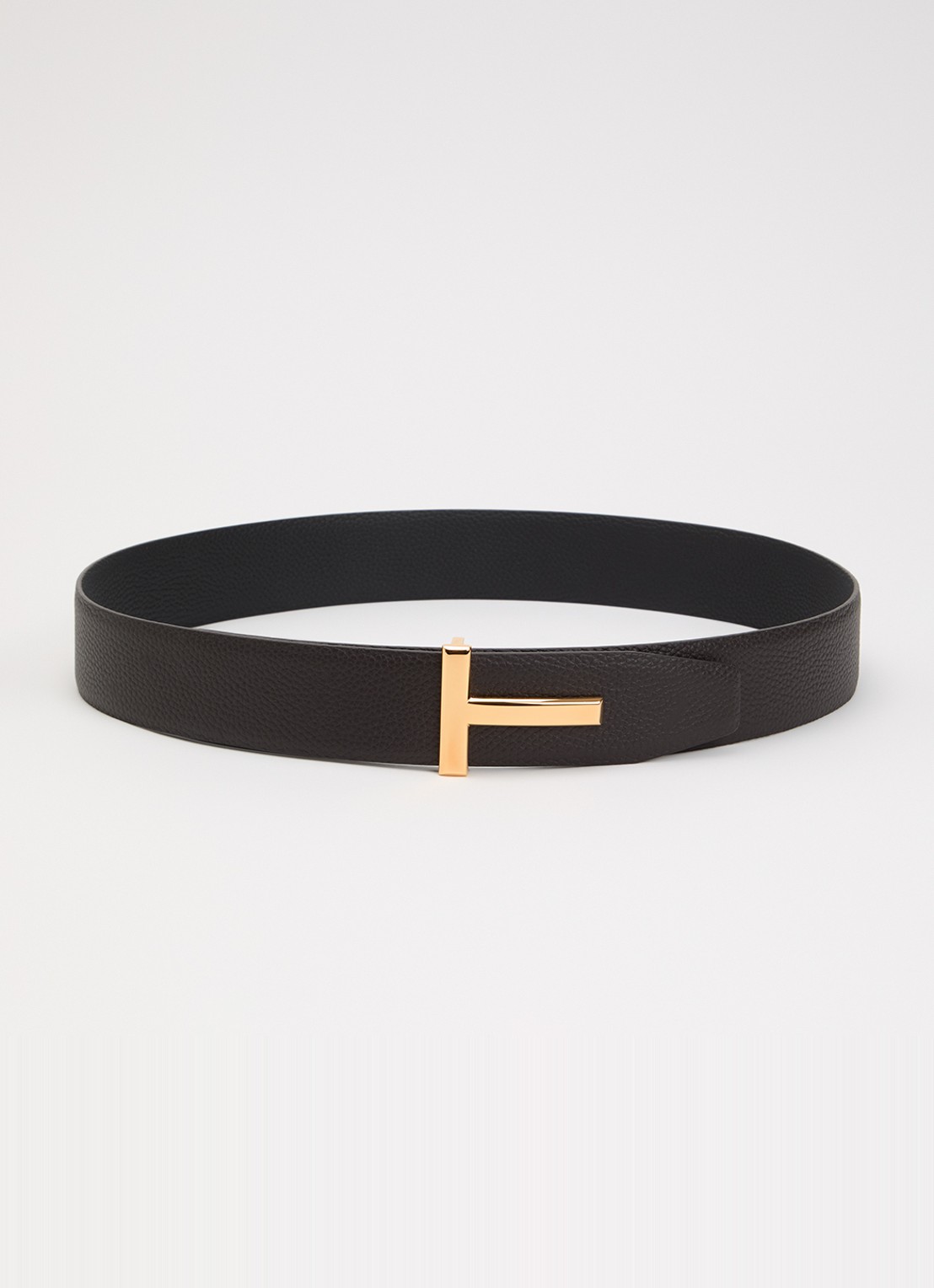 TOM FORD Riem van leer - voorkant donkerbruin