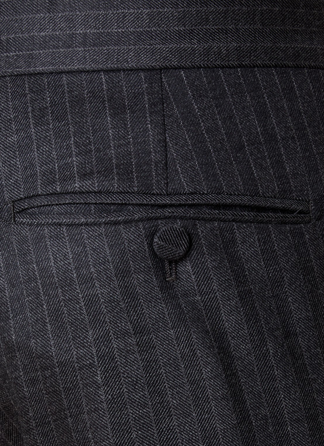 TOM FORD Straight fit pantalon van wol met streepprint en steekzakken - detail 3 donkergrijs
