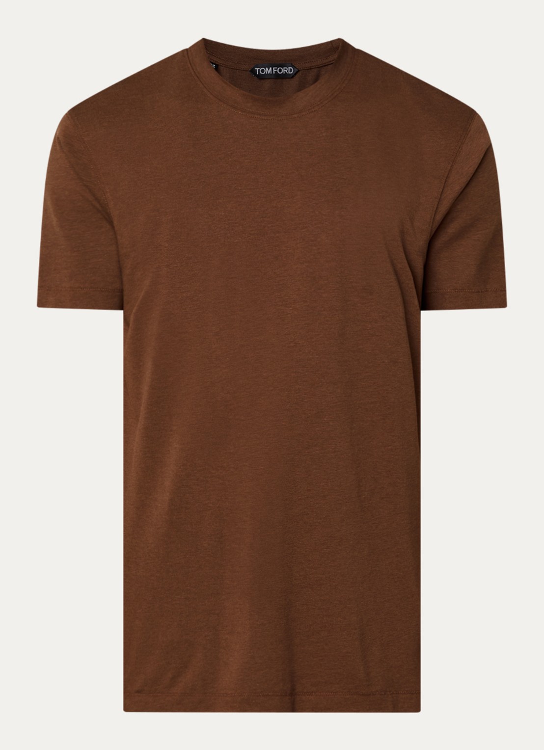 TOM FORD T-shirt met ronde hals - voorkant 4 cognac