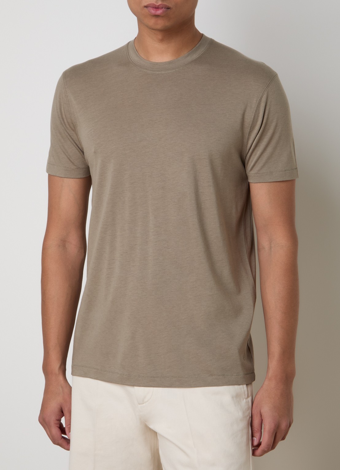 TOM FORD T-shirt met ronde hals - detail 3 olijfgroen