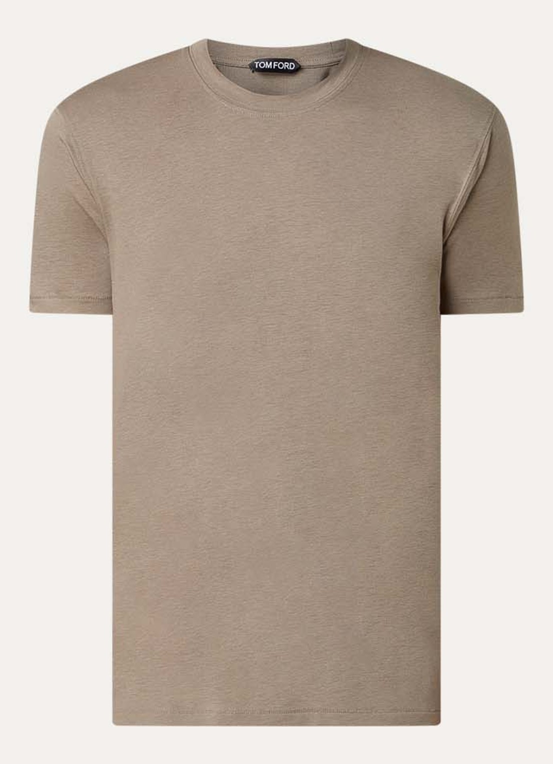 TOM FORD T-shirt met ronde hals - voorkant olijfgroen