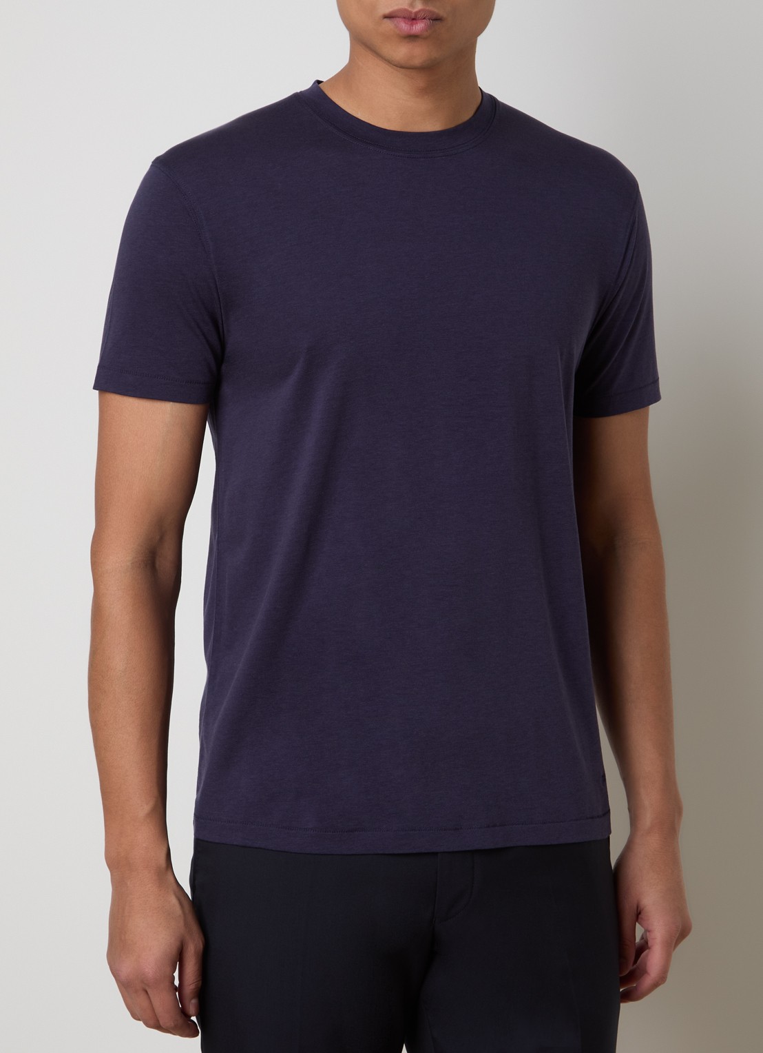 TOM FORD T-shirt met ronde hals - detail donkerblauw