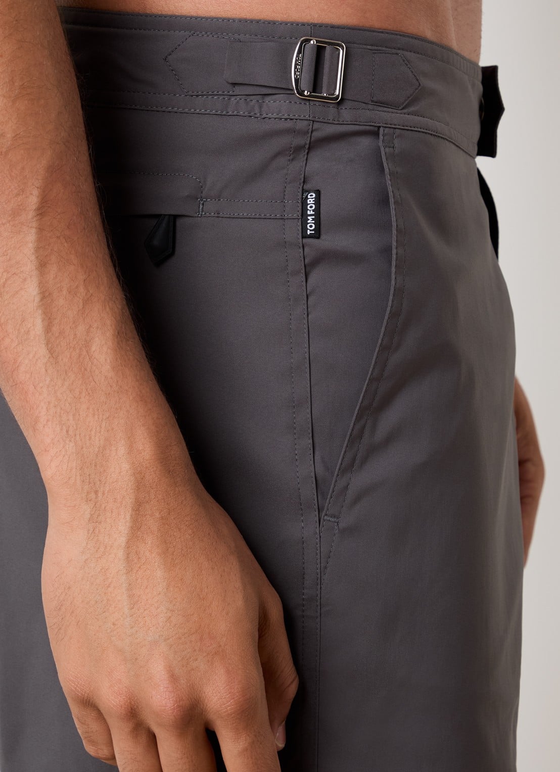 TOM FORD Zwemshorts met steekzakken - detail 2 antraciet