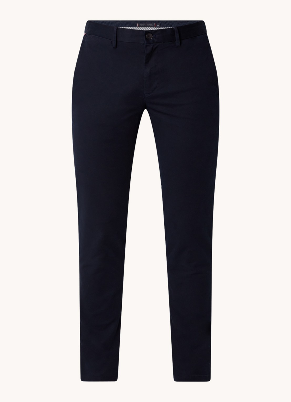 Tommy Hilfiger 1985 Bleecker slim fit chino in  katoenblend - voorkant 2 lichtblauw