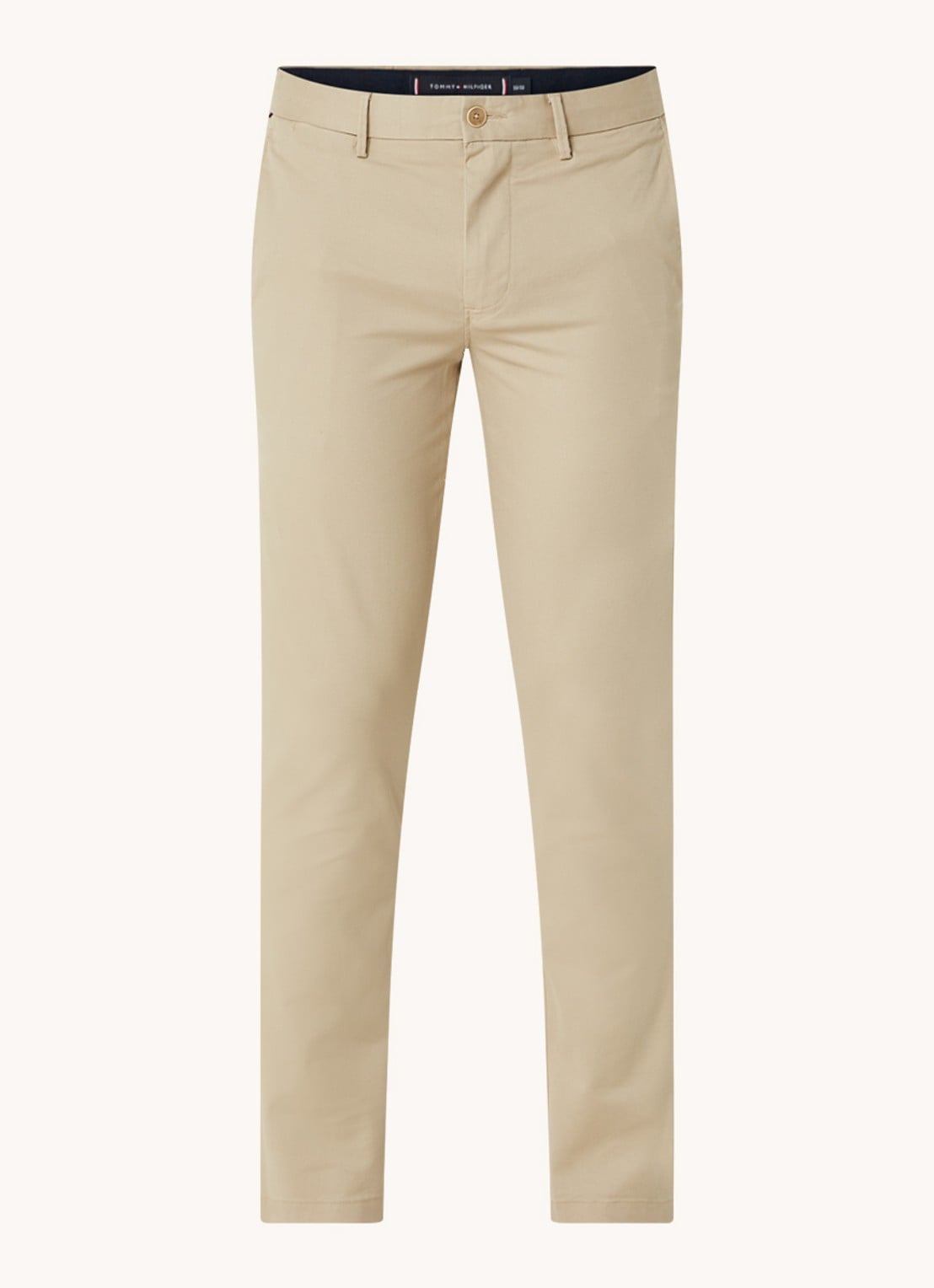 Tommy Hilfiger 1985 Bleecker slim fit chino in  katoenblend - voorkant 2 khaki