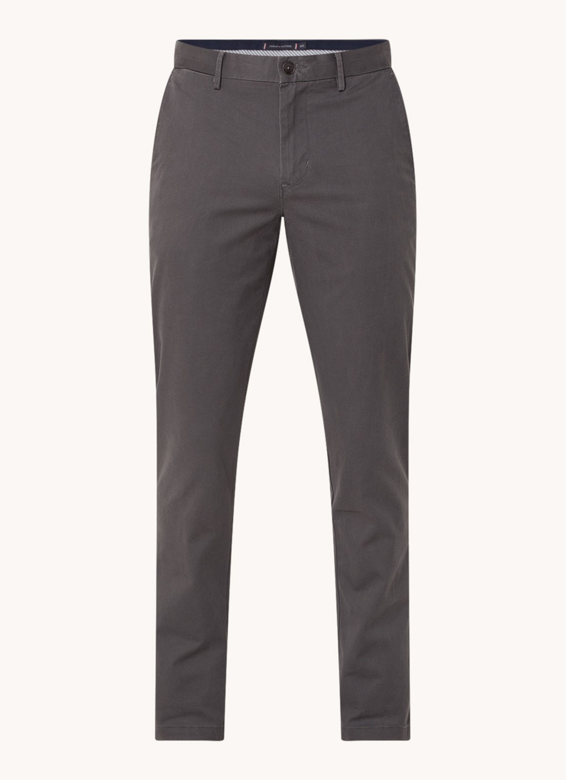 Tommy Hilfiger 1985 Bleecker slim fit chino in  katoenblend - voorkant 2 donkergrijs