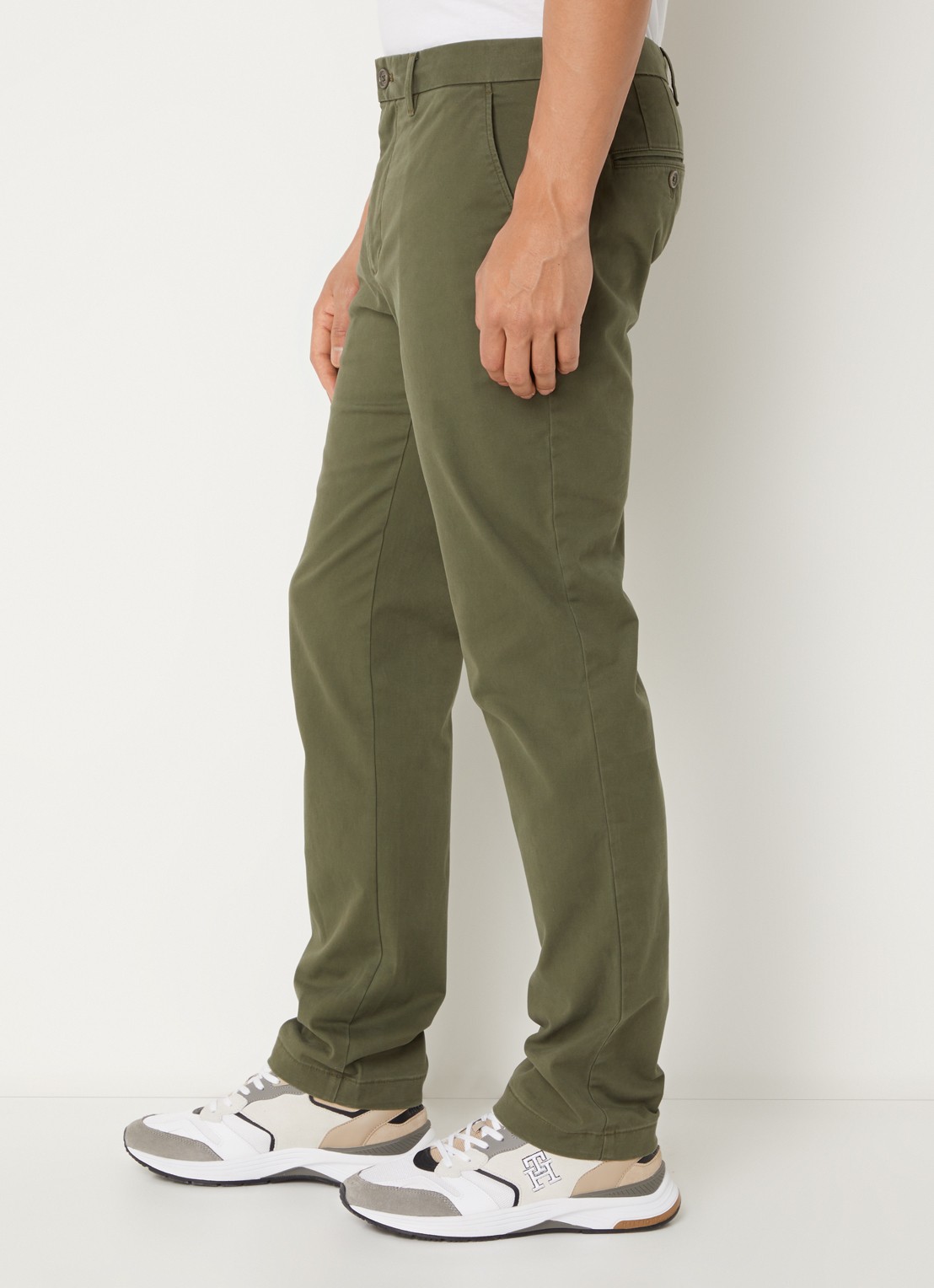 Tommy Hilfiger 1985 Denton straight fit chino met steekzakken - detail 5 legergroen