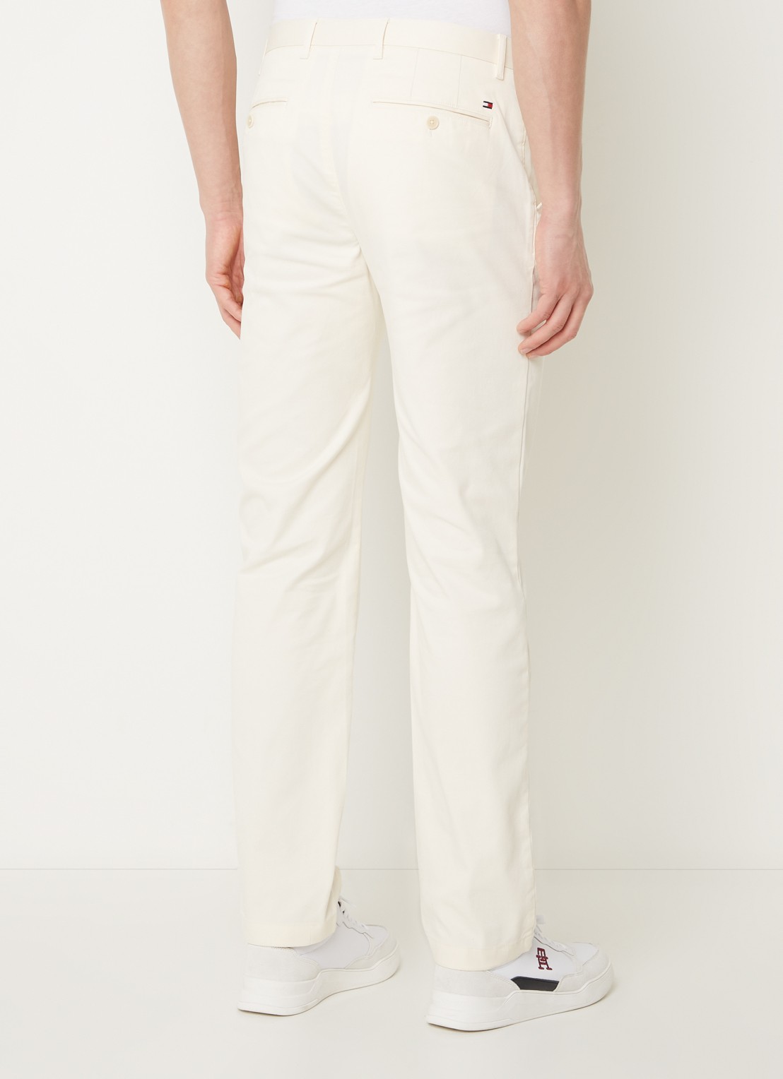 Tommy Hilfiger 1985 Denton straight fit chino met steekzakken - achterkant creme