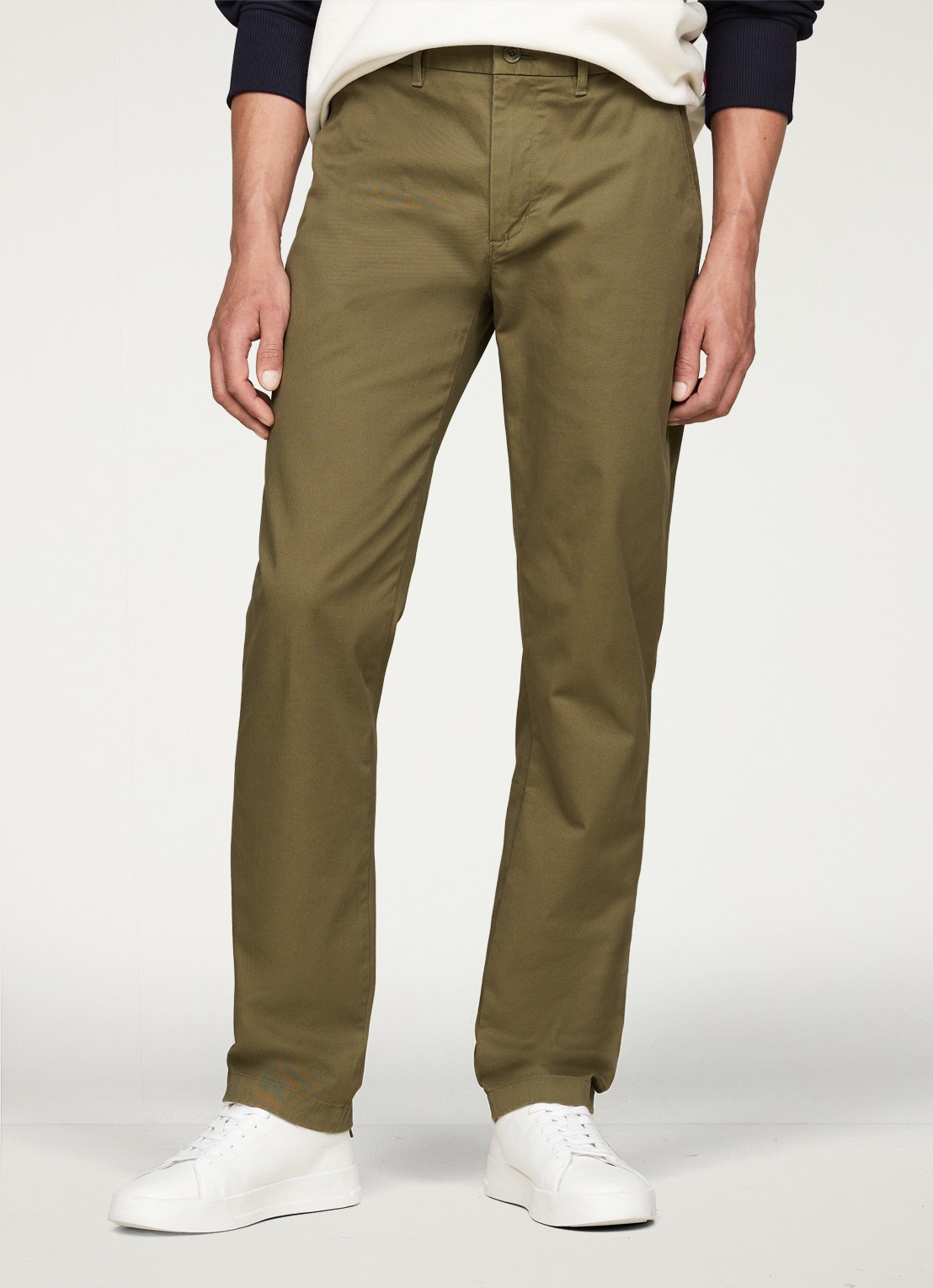 Tommy Hilfiger 1985 Denton straight fit chino met steekzakken - detail 2 olijfgroen