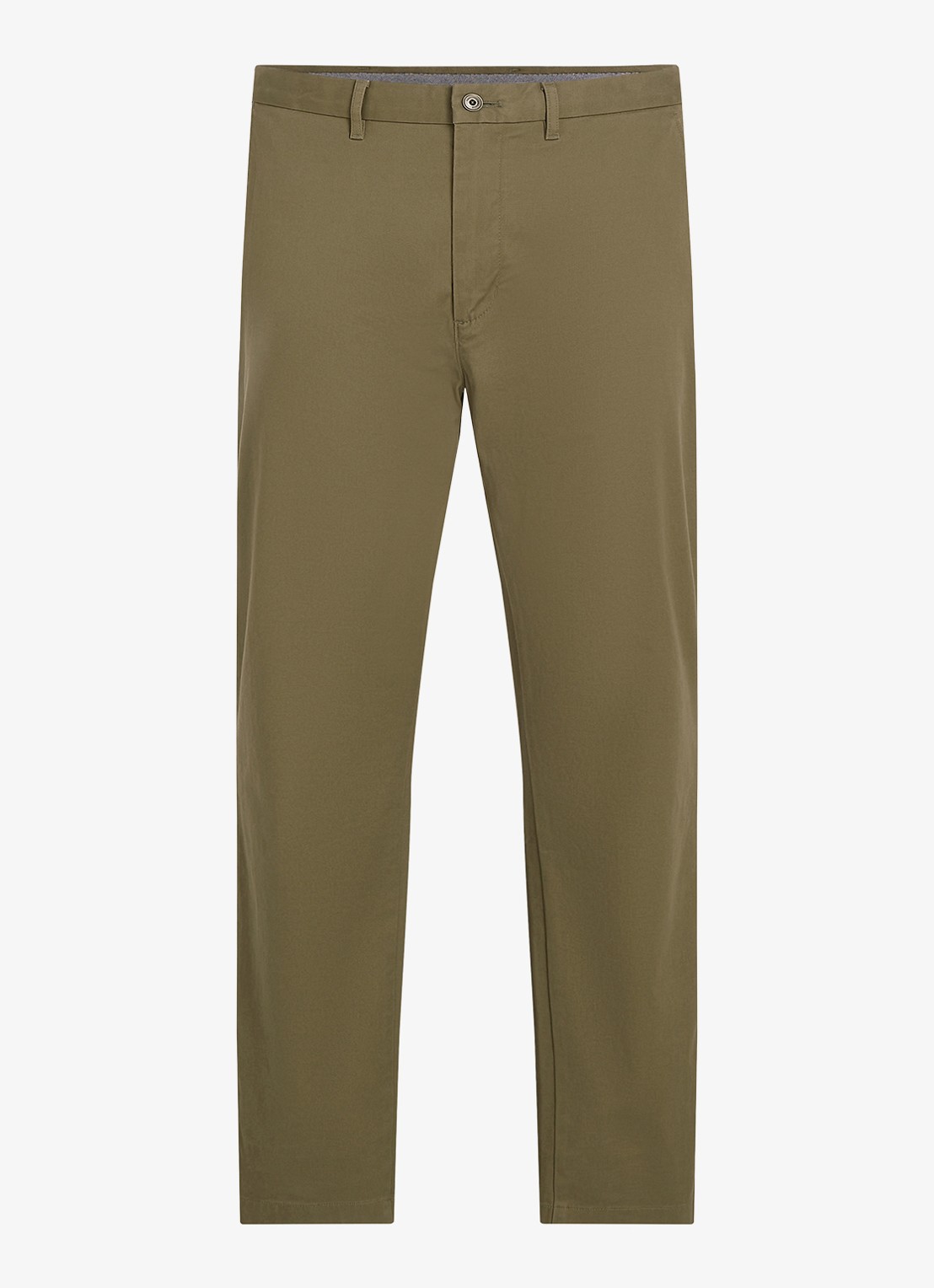 Tommy Hilfiger 1985 Denton straight fit chino met steekzakken - voorkant 4 olijfgroen