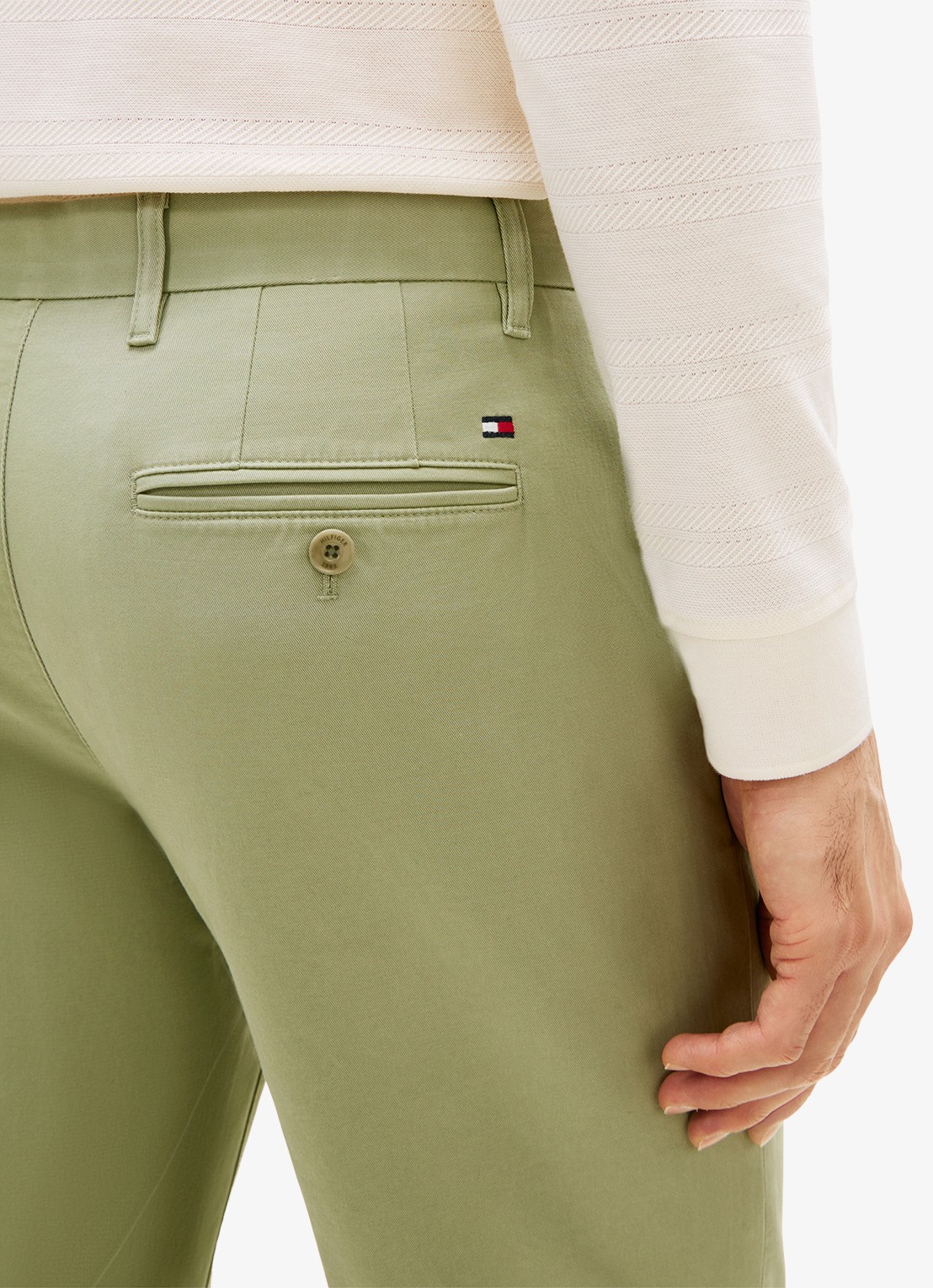 Tommy Hilfiger 1985 Denton straight fit chino met steekzakken - detail 4 grijs
