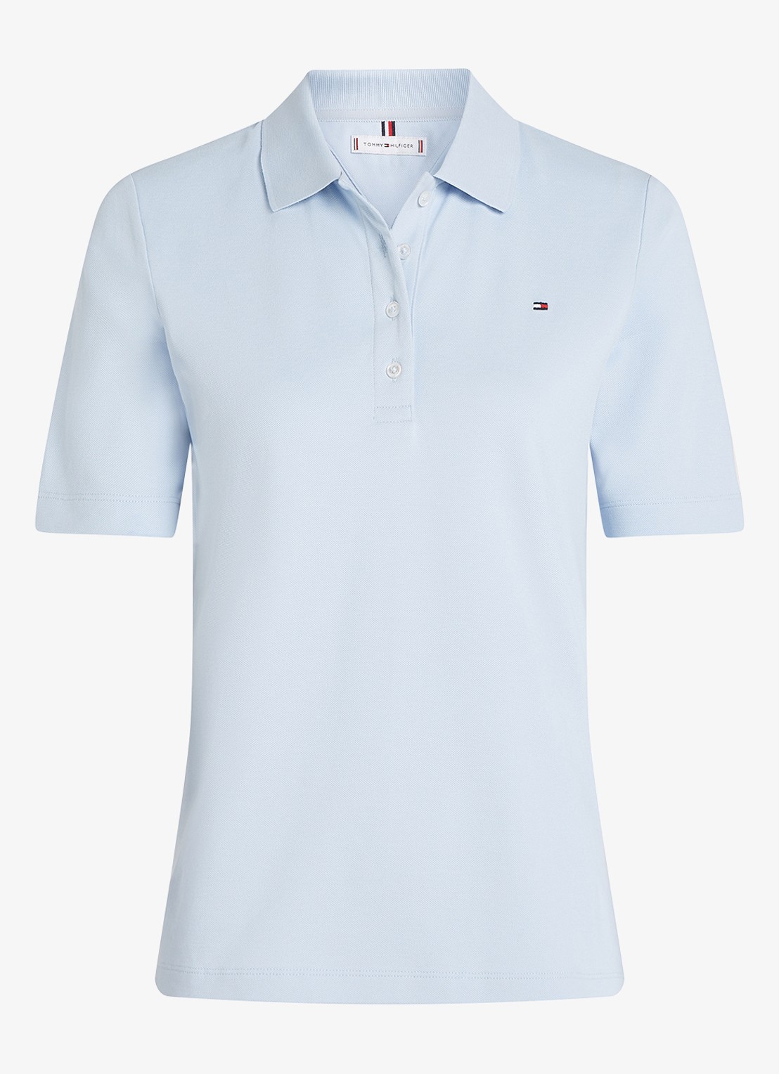 Tommy Hilfiger 1985 regular fit polo van  katoen met logo - voorkant 5 lichtblauw