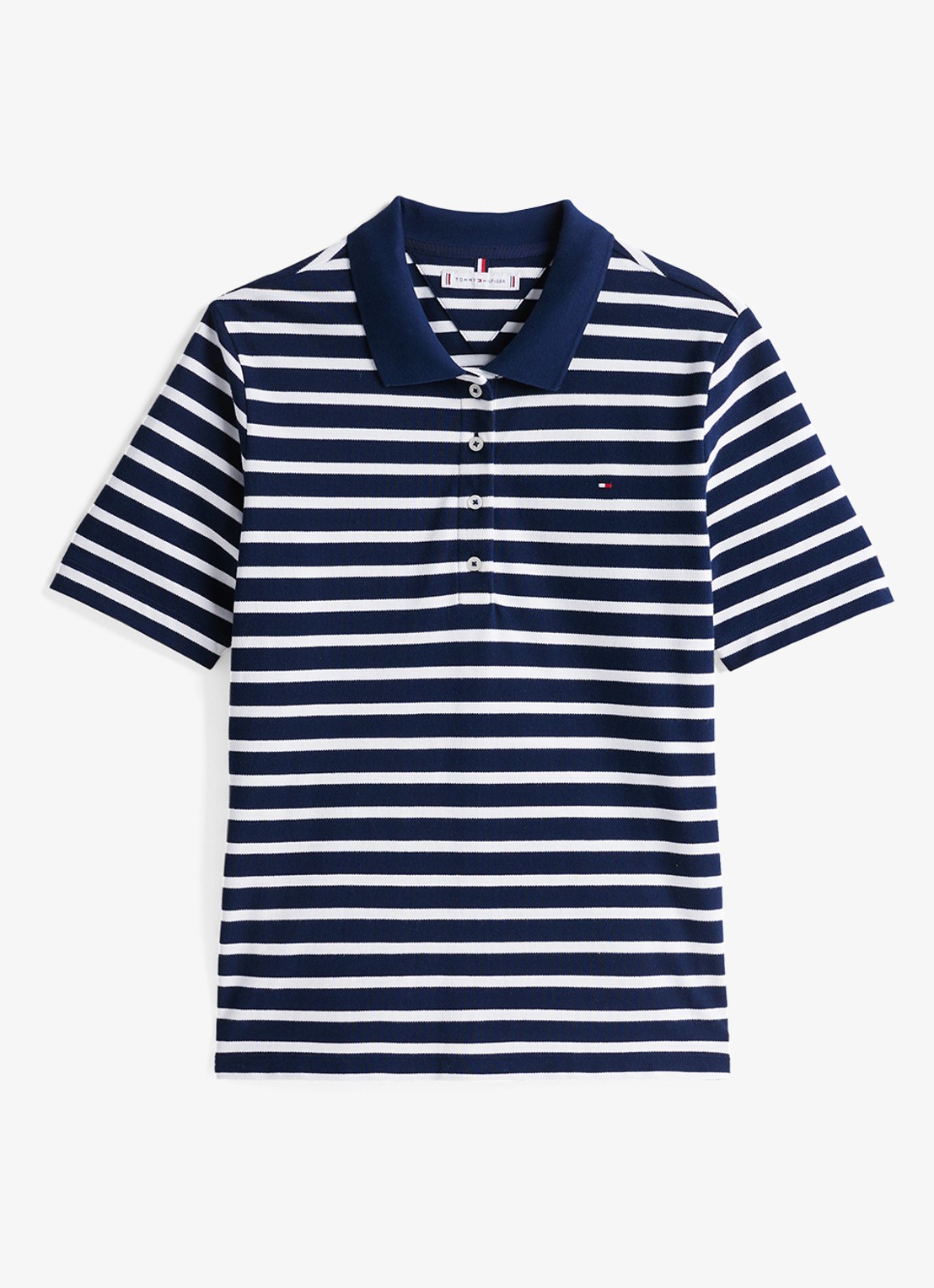 Tommy Hilfiger 1985 regular fit polo van  katoen met logo - voorkant 4 donkerblauw