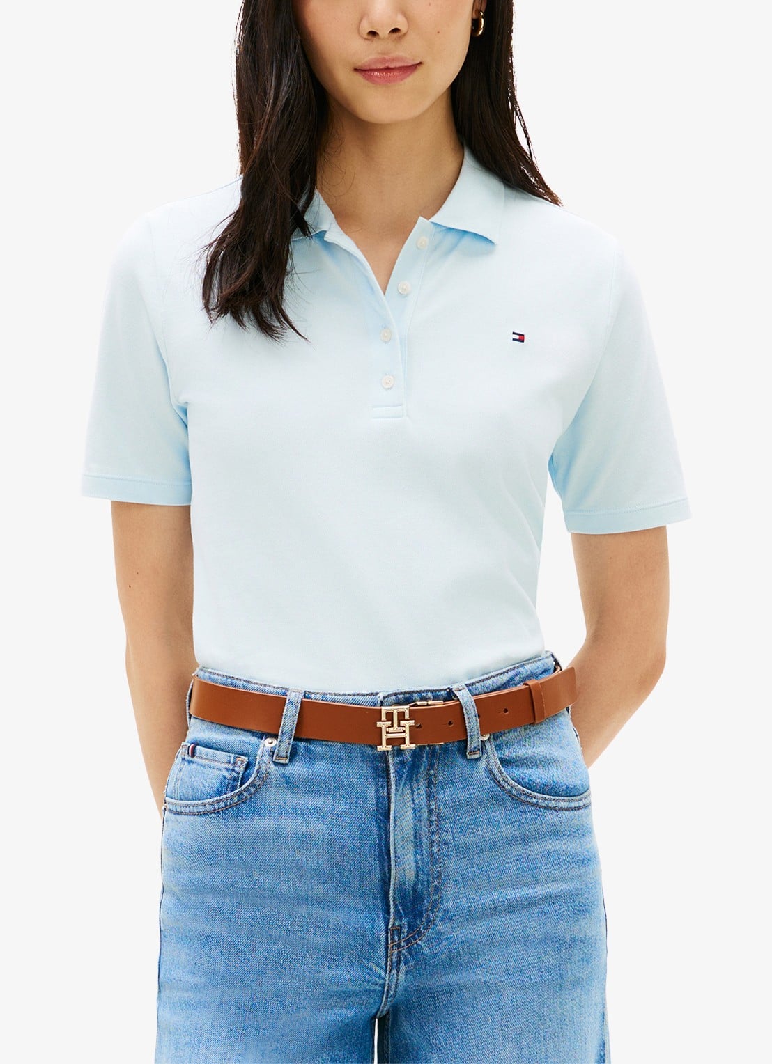 Tommy Hilfiger 1985 regular fit polo van  katoen met logo - detail 2 keepsake blue-cyr / blauw