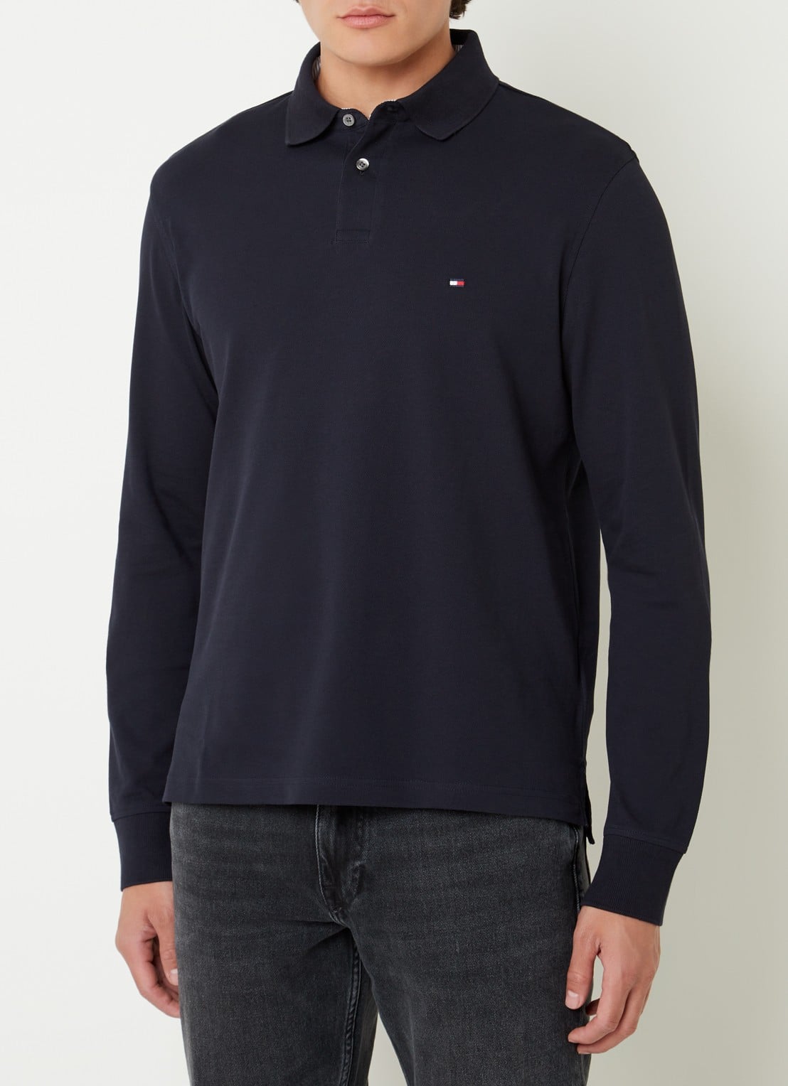 Tommy Hilfiger 1985 regular fit polo van piqué katoen  - detail lichtblauw