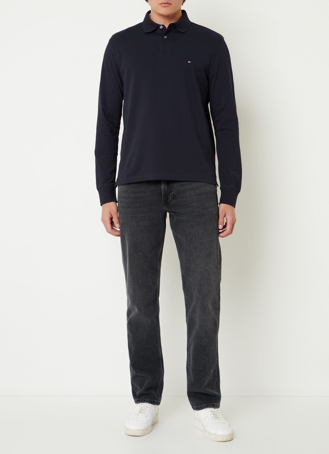 Tommy Hilfiger 1985 regular fit polo van piqué katoen  - voorkant 4 lichtblauw