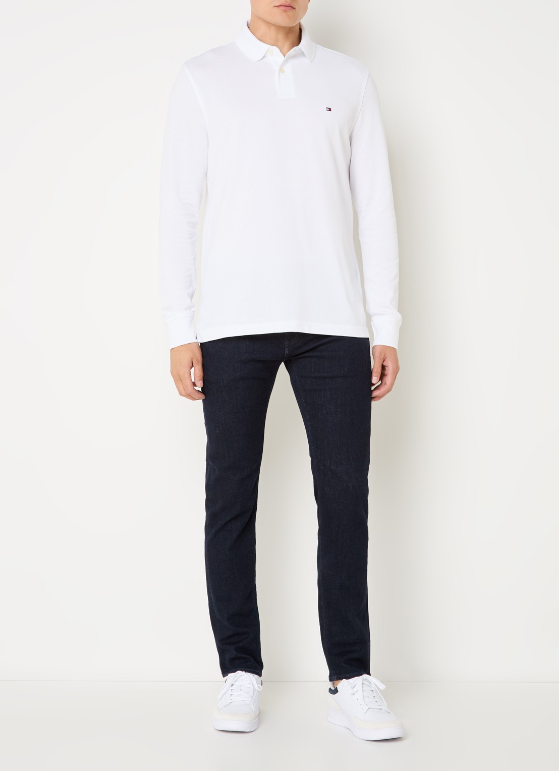 Tommy Hilfiger 1985 regular fit polo van piqué katoen  - voorkant 3 wit