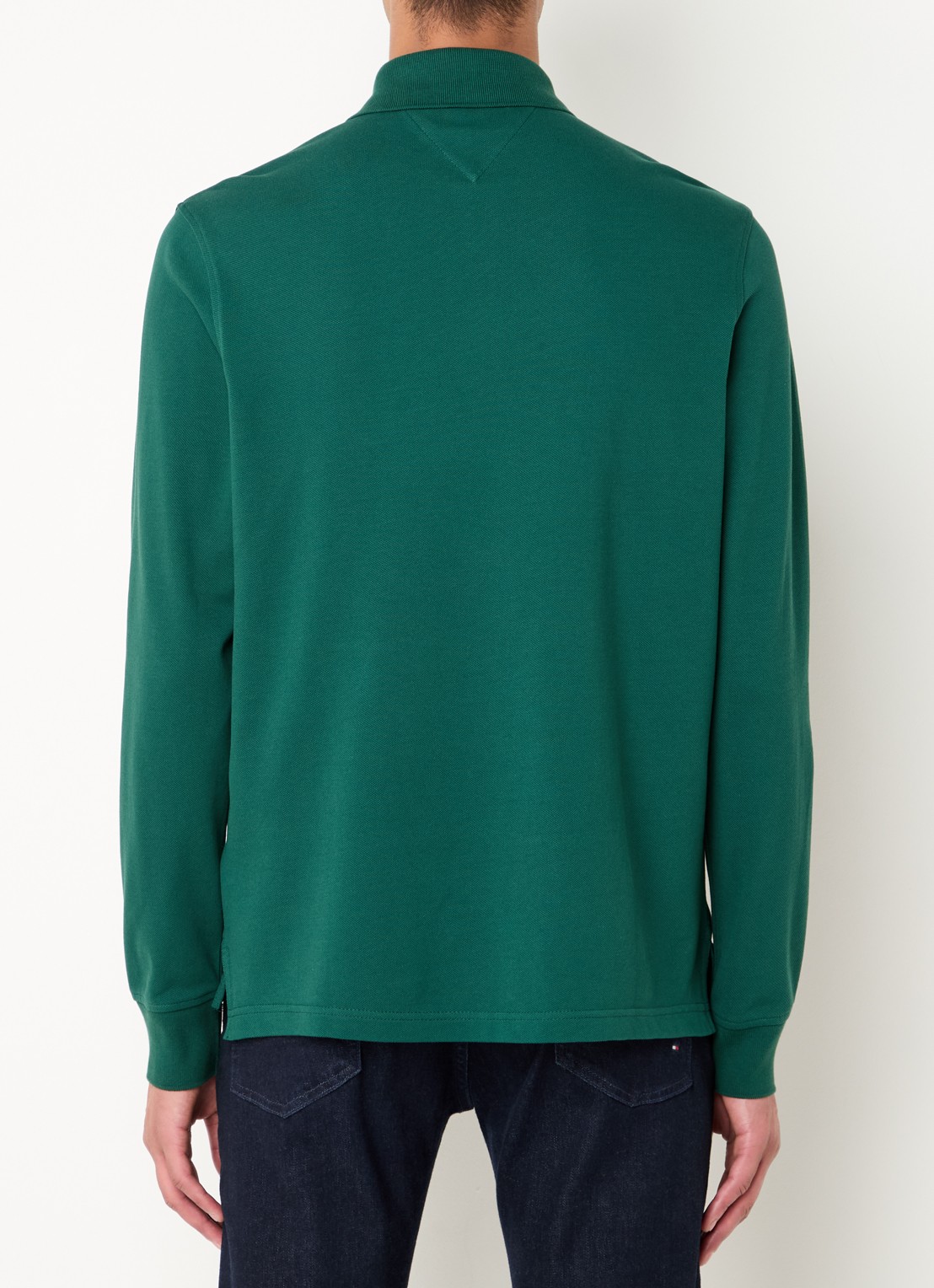 Tommy Hilfiger 1985 regular fit polo van piqué katoen  - achterkant 4 donkergroen