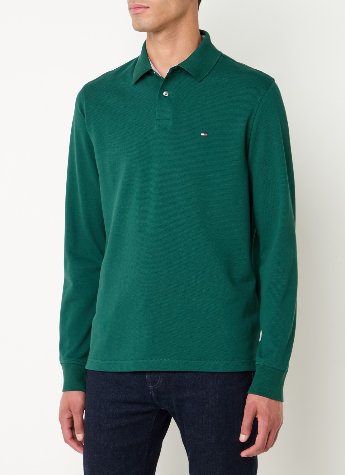 Tommy Hilfiger 1985 regular fit polo van piqué katoen  - detail 3 donkergroen