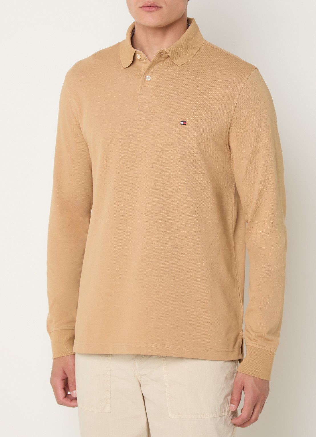 Tommy Hilfiger 1985 regular fit polo van piqué katoen  - detail camel