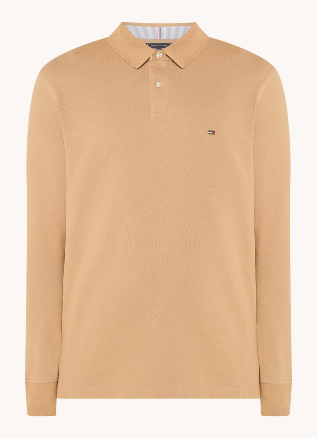 Tommy Hilfiger 1985 regular fit polo van piqué katoen  - voorkant 2 camel
