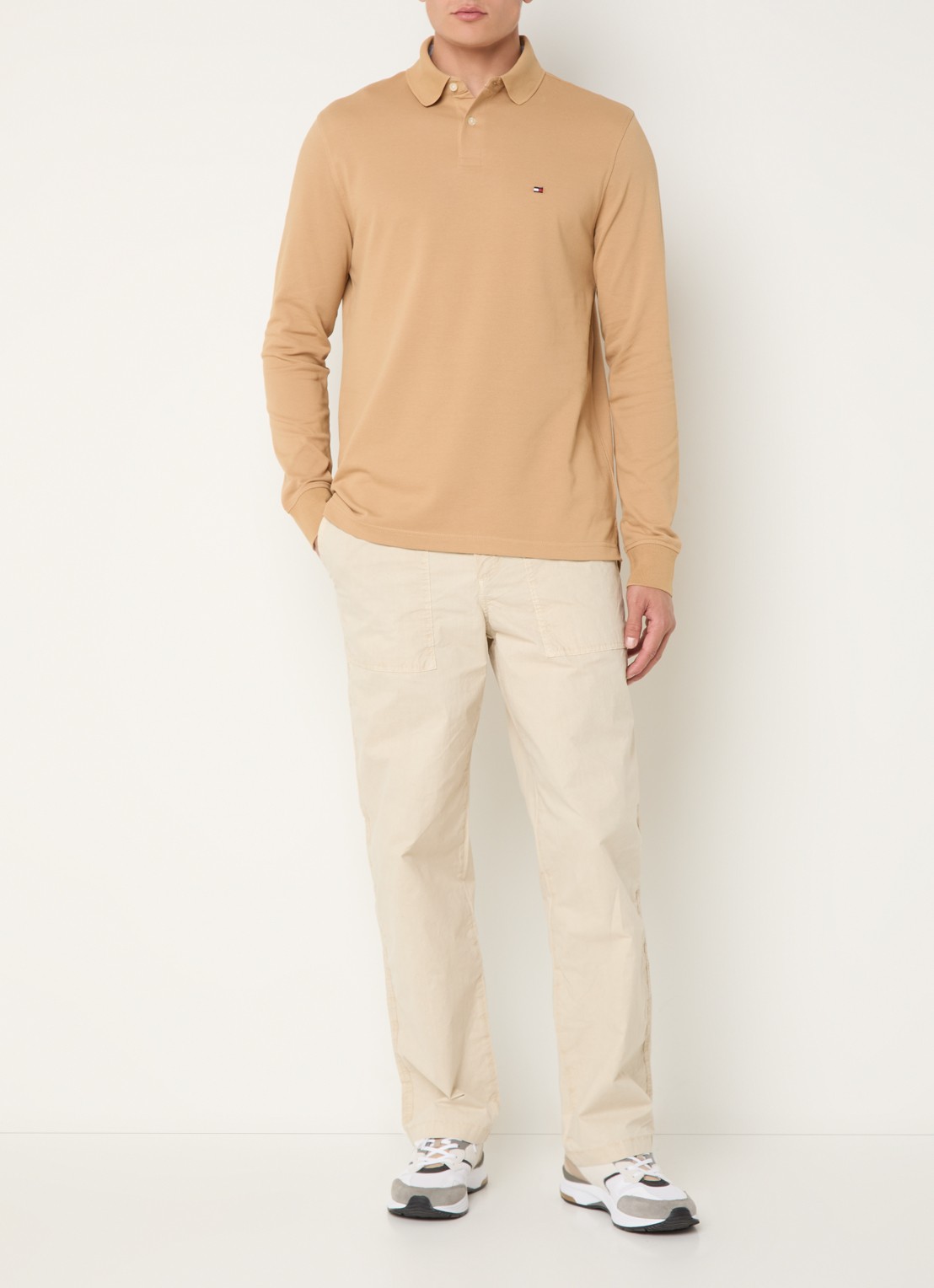 Tommy Hilfiger 1985 regular fit polo van piqué katoen  - voorkant 3 camel