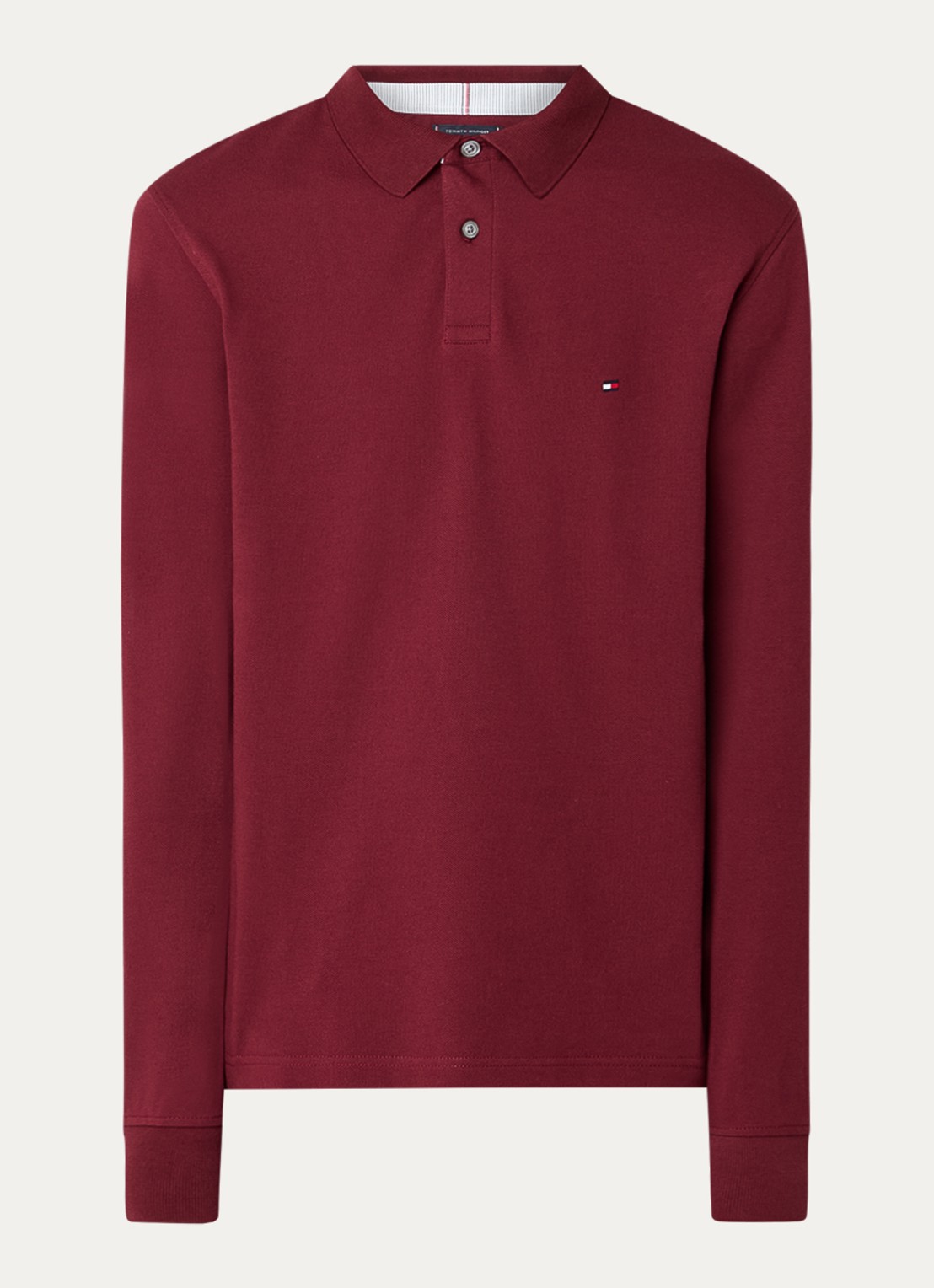 Tommy Hilfiger 1985 regular fit polo van piqué katoen  - voorkant 3 kersenrood