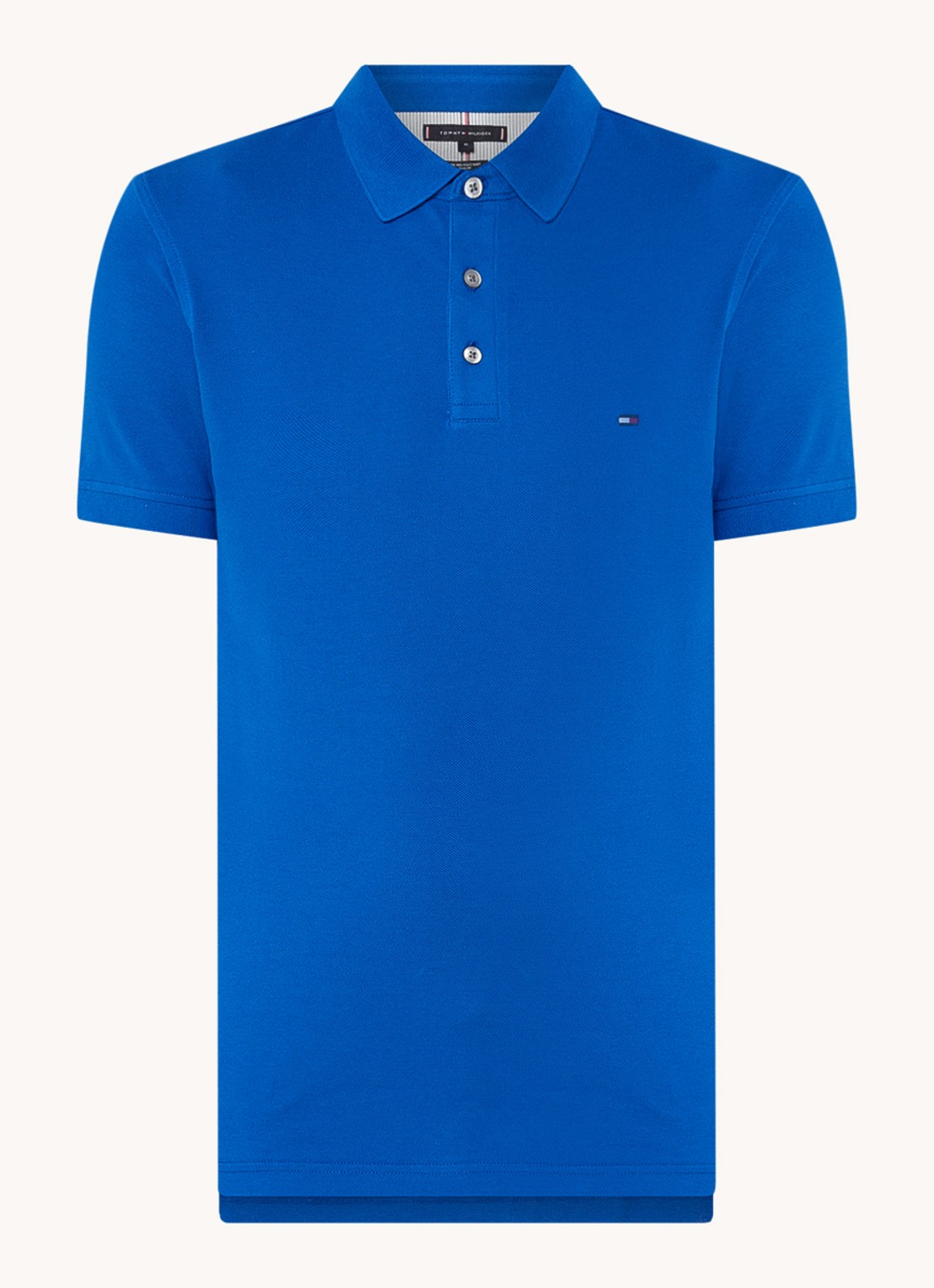 Tommy Hilfiger 1985 slim fit polo met logoborduring - voorkant 2 ultra blue / blauw