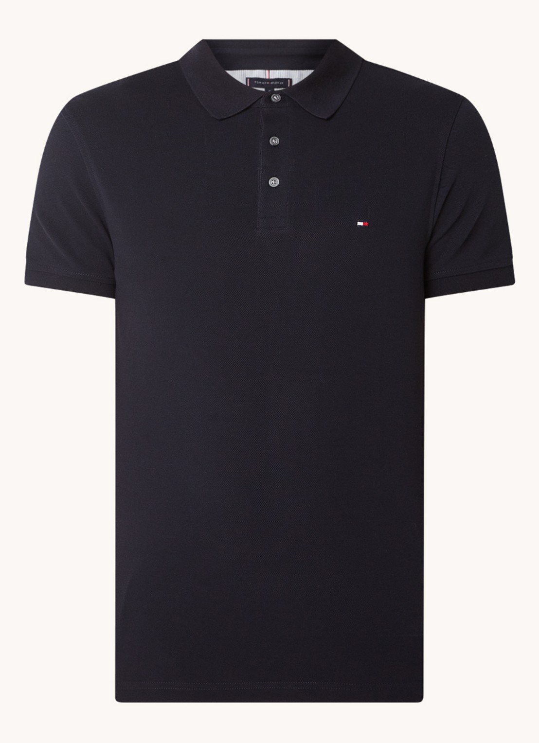 Tommy Hilfiger 1985 slim fit polo met logoborduring - voorkant desert sky / blauw