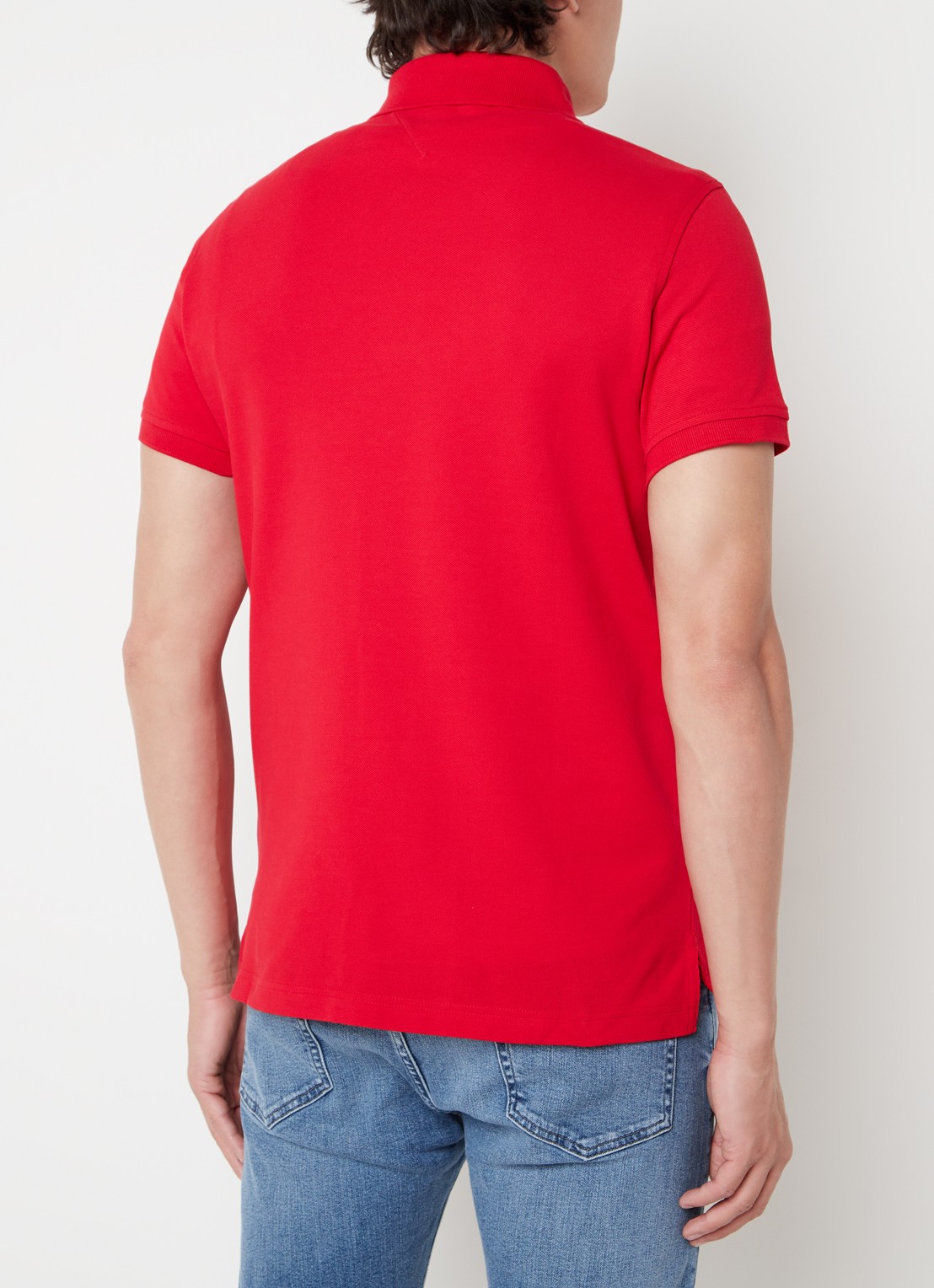 Tommy Hilfiger 1985 slim fit polo met logoborduring - achterkant 2 primary red / rood