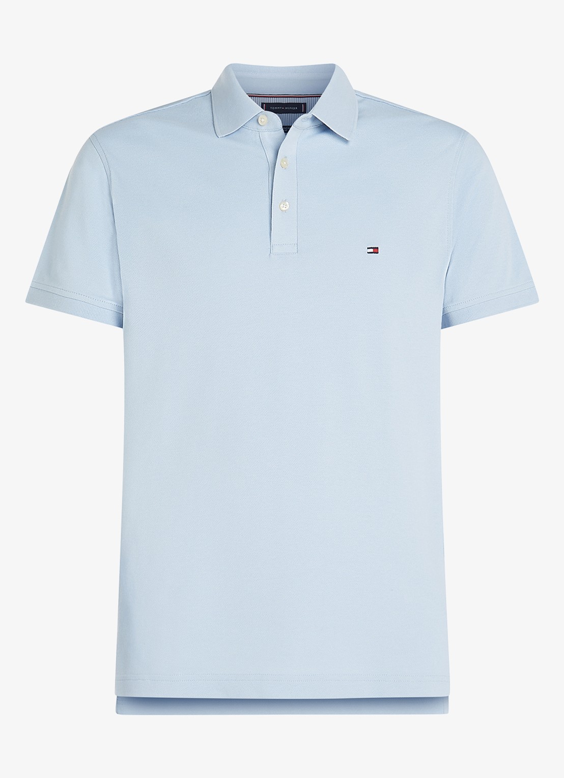 Tommy Hilfiger 1985 slim fit polo met logoborduring - voorkant 6 breezy blue / blauw