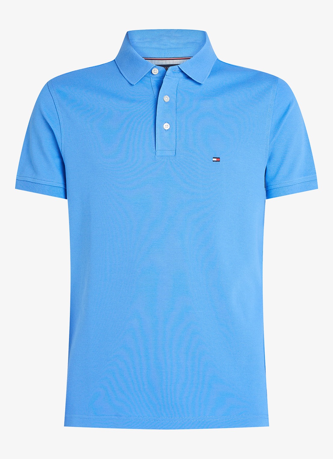 Tommy Hilfiger 1985 slim fit polo met logoborduring - voorkant 3 blue spell / blauw