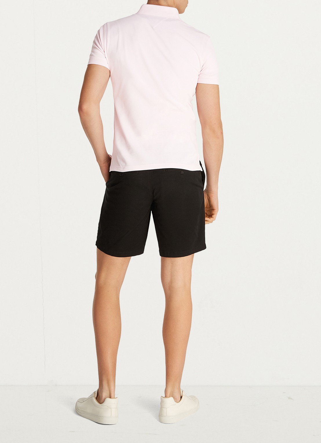 Tommy Hilfiger 1985 slim fit polo met logoborduring - achterkant 3 light pink / roze