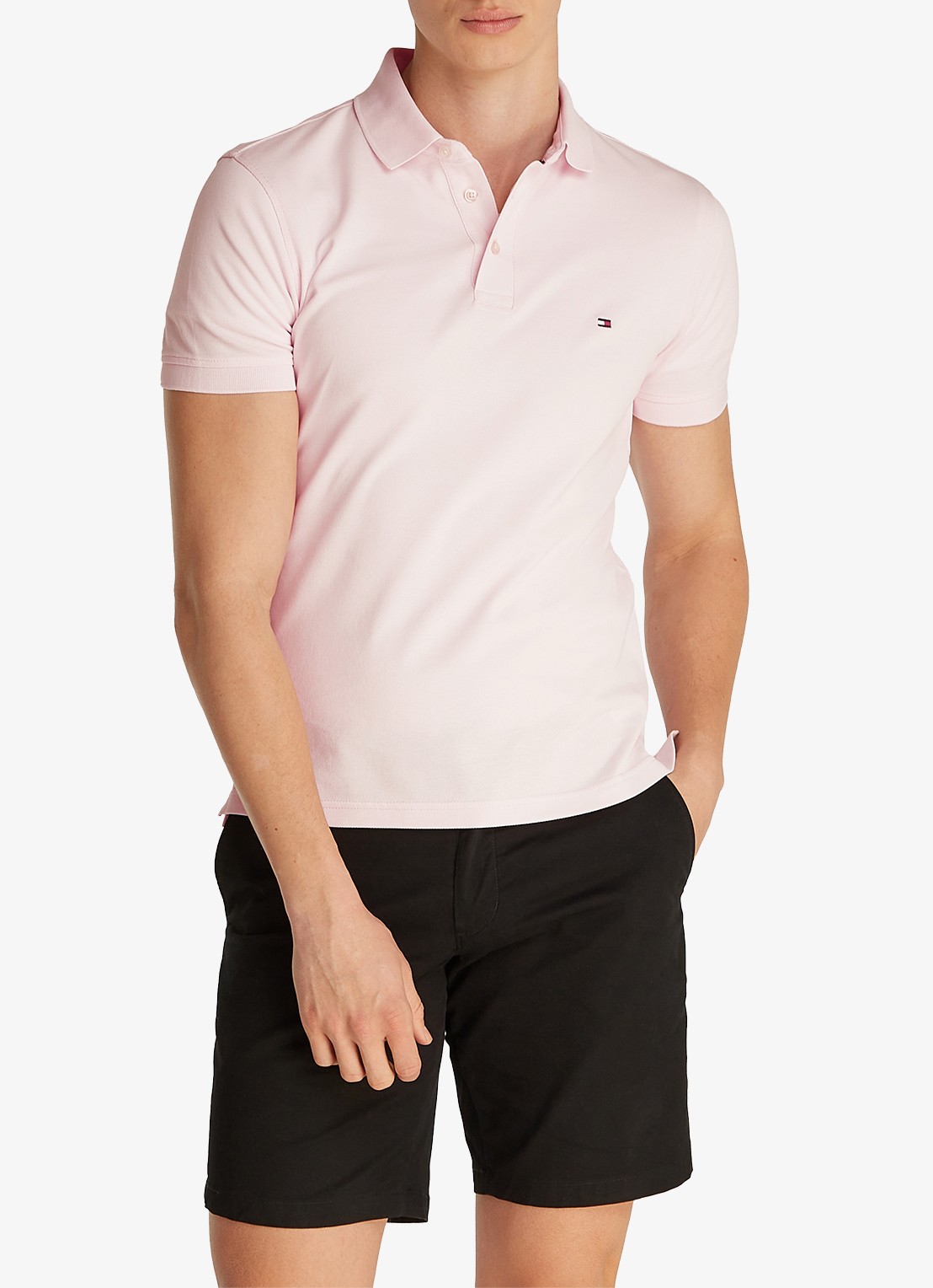 Tommy Hilfiger 1985 slim fit polo met logoborduring - detail 4 light pink / roze